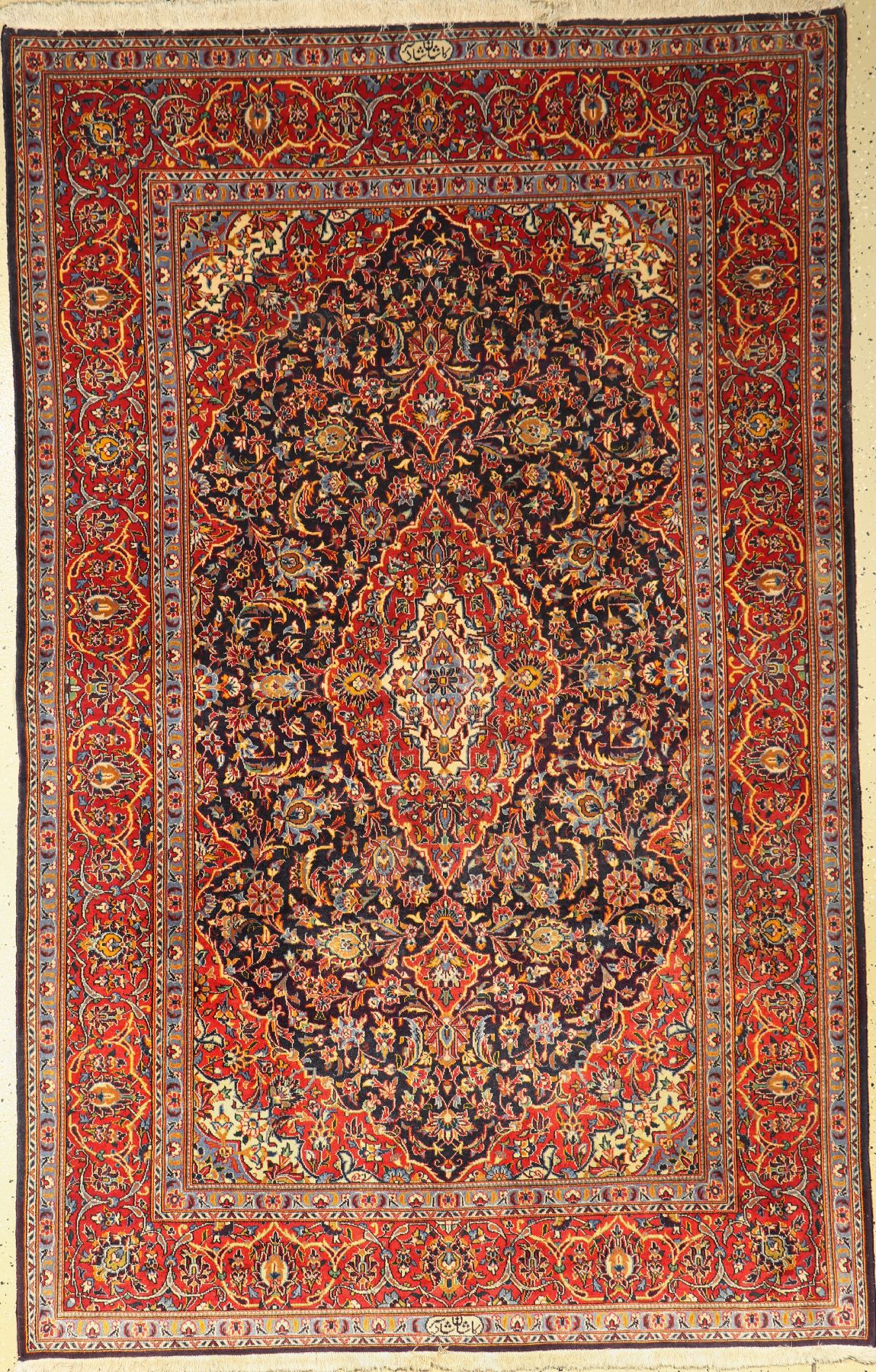 Keschan fein (Shadsar), Persien, ca. 50 Jahre, Korkwolle, ca. 218 x 138 cm, EHZ: 2
