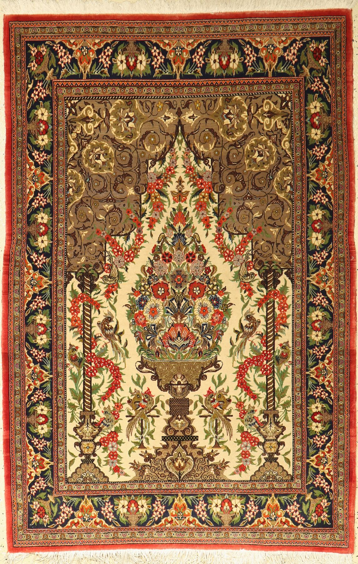Ghom Kork fein Persien, ca. 40 Jahre, Korkwolle, ca. 158 x 106 cm, EHZ: 2