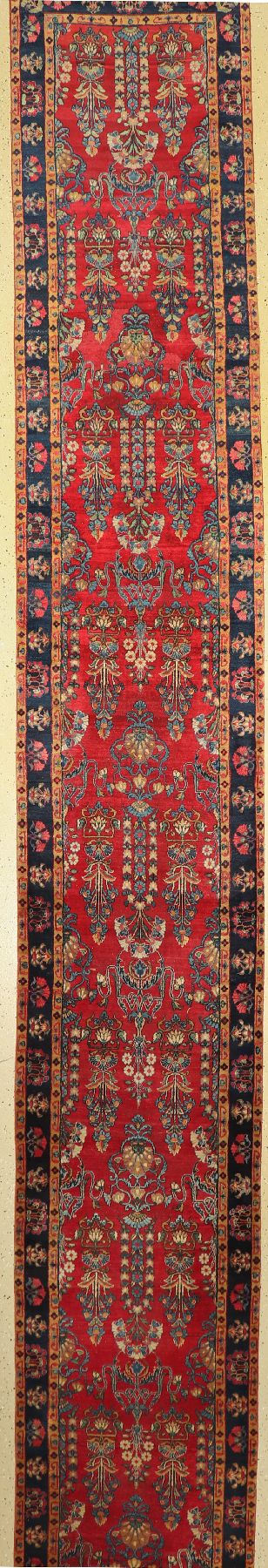 Yazd US Re-Import antik, Persien, um 1900, Korkwolle, ca. 550 x 80 cm, EHZ: 3
