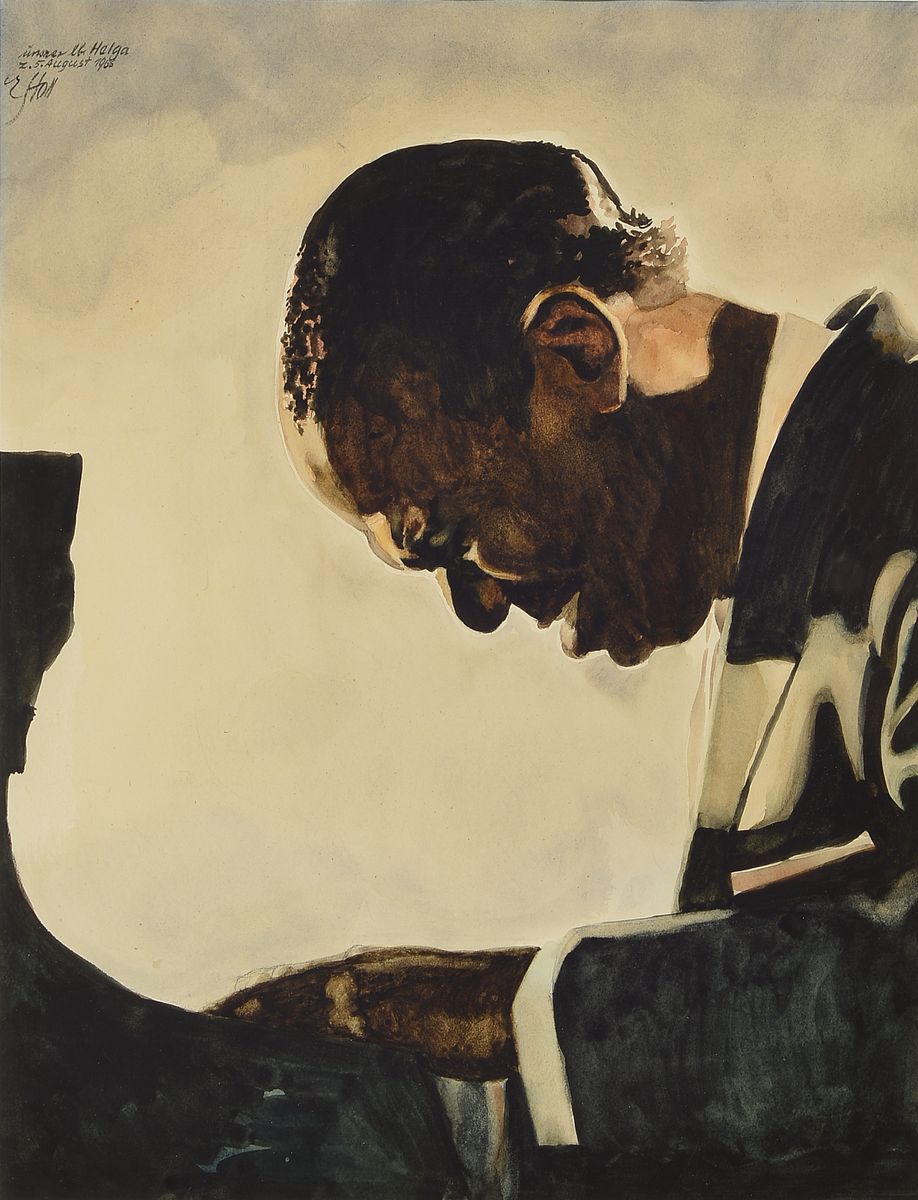 Eugen Stoll, 1895-1978 Ludwigshafen, Studium an der Akademie Karlsruhe, Meisterschüler von Albert Haueisen, hier: Porträt des US-amerikanischen ...