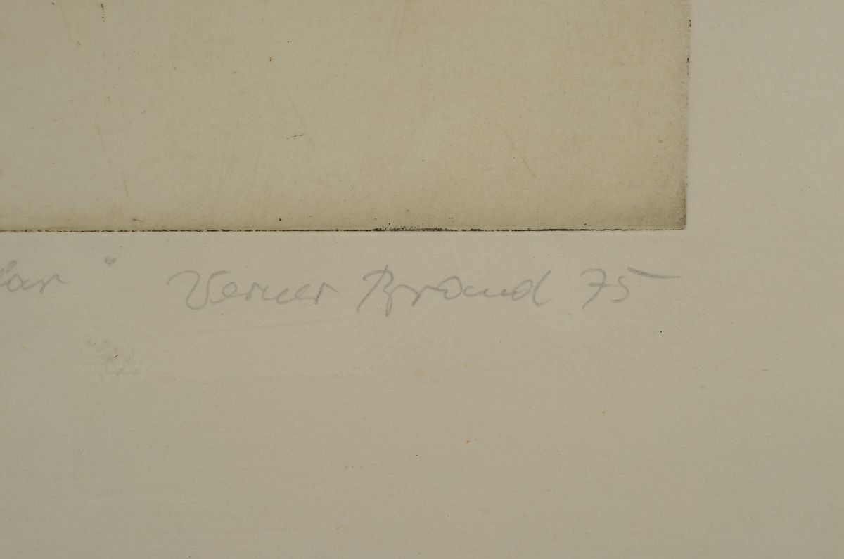 Detail a: Werner Brand, geb. 1933 Löbau, lebt und arbeitet in der Pfalz, 2 Radierungen: der Jubilar, von 1975, signiert, bez. 2. Zustandsdruck, ca. 34x26cm, ...