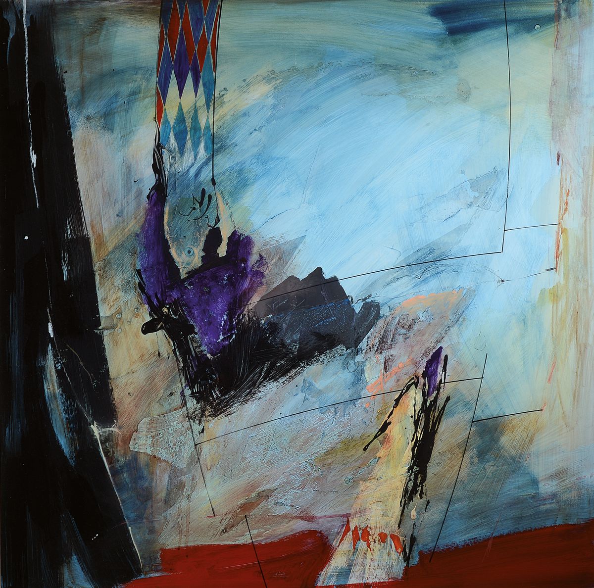 Gerd Ditz, 1941-2004 Landau, Abstrakte Komposition, Acryl auf Malkarton, signiert und dat. 1988, ca. 88x88cm, PP, u.Gl., R. ca. 108x108cm