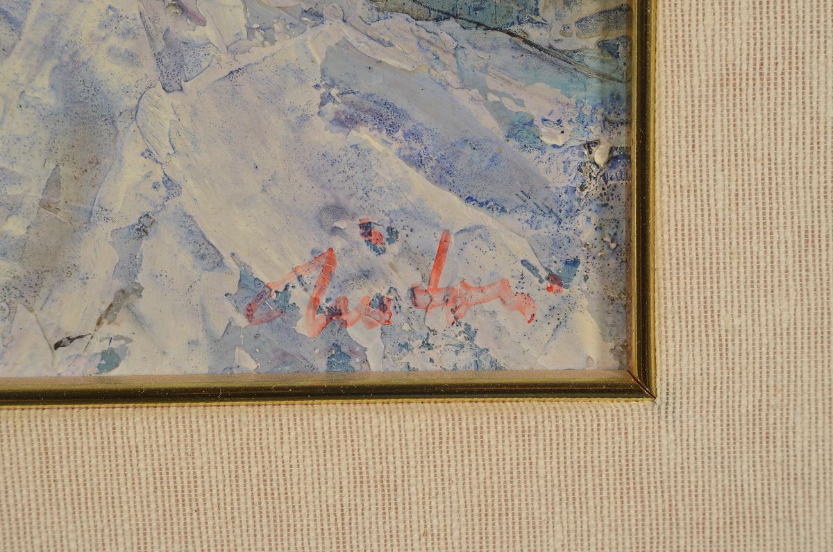 Detail a: Bruno Tintori, 1917 Livorno-1991, Straße ins Bergdorf, Öl/Holz, rechts unten signiert, ca. 30x20cm, R. ca. 54x44cm