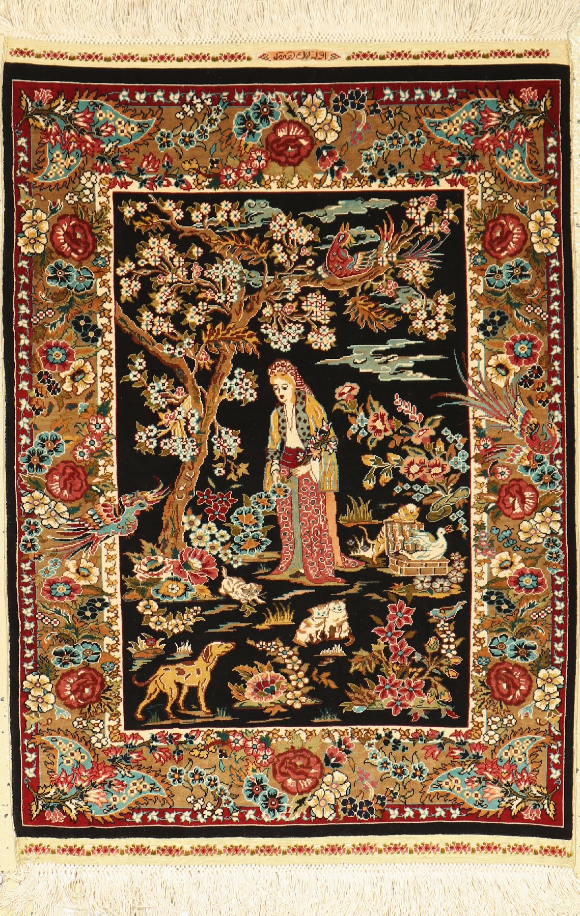 Hereke Seide Özipek, Türkei, ca. 30 Jahre, Naturseide, ca. 73 x 53 cm, EHZ: 2