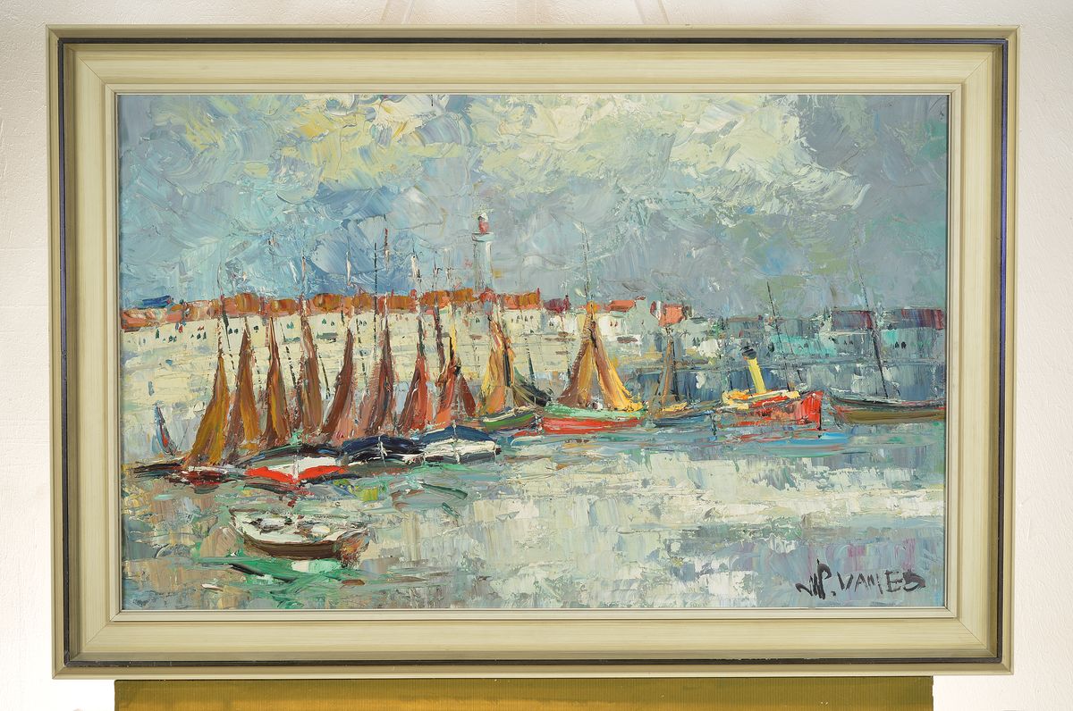 Detail k: Prof. Walter Prescher van Ed, 1916 Dresden-1988 Wiesbaden, Concarneau, rückseitig so betitelt, Öl/Lwd, rechts unten signiert, ca. 50x80cm, R. ca. ...