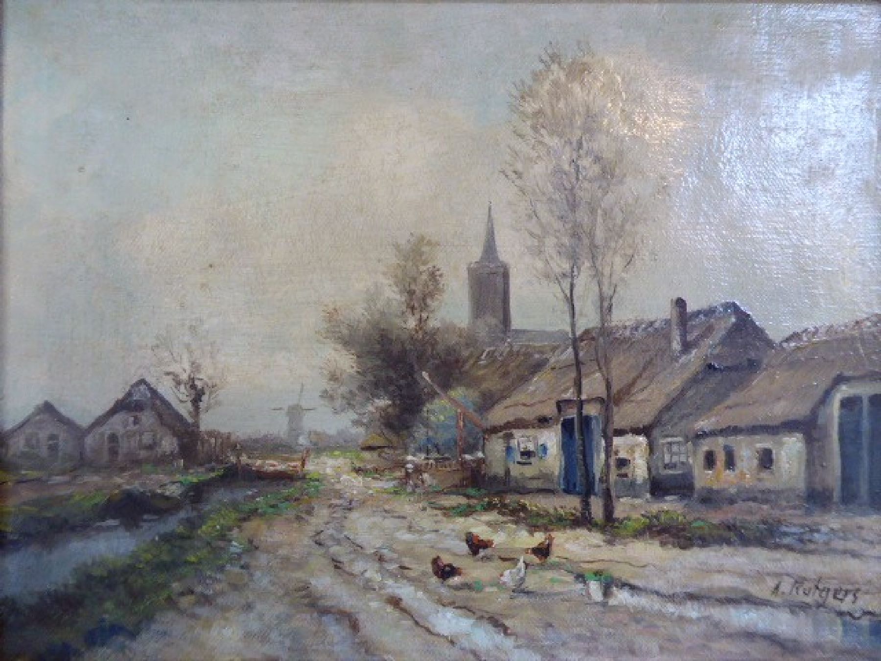 Detail b: Anton Rutgers, 1880-1949, zwei Pendants: Herbstliche Landschaften, Öl/Lwd, beide rechts unten signiert, je ca. 18x24cm, R. ca. 30x36cm