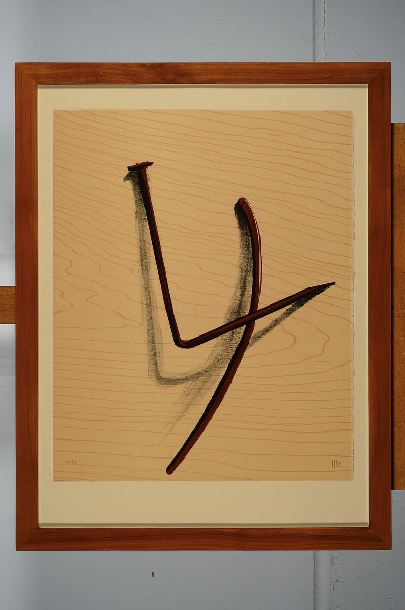 Detail k: Man Ray, 1890 - 1976, L'emerveille mevelleux (Hommage a Miro) Lithographie von 1976, handmonogrammiert, num. 4/80, ca. 49 x 40 cm, unter Glas, ...