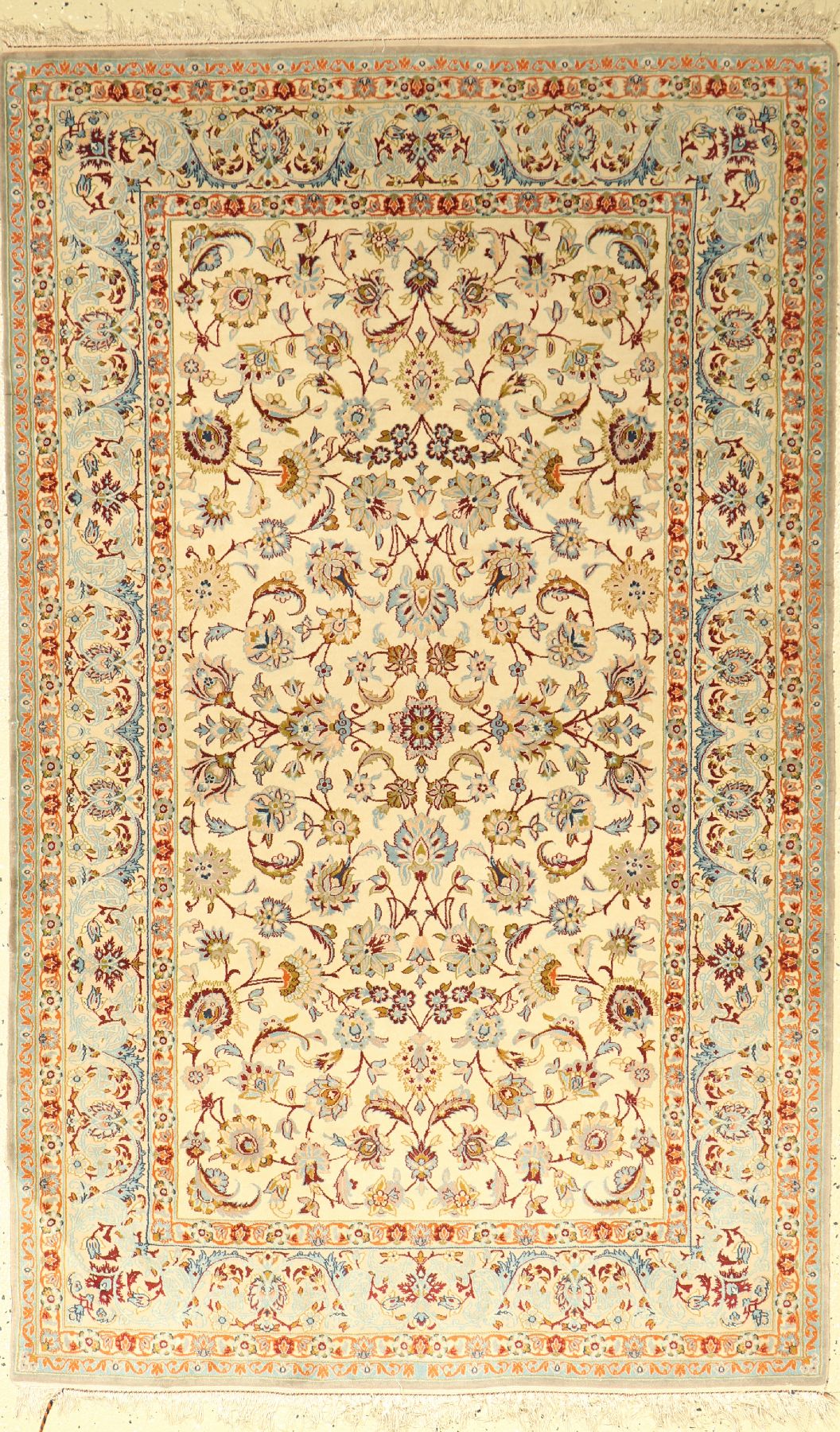 Esfahan fein, Persien, ca. 50 Jahre, Korkwolle auf Seide, ca. 171 x 105 cm, EHZ: 2
