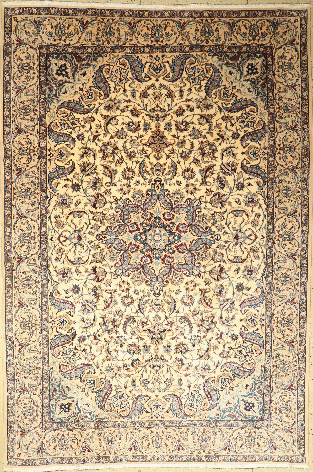Nain fein (9 La), Persien, ca. 40 Jahre, Korkwolle mit Seide, ca. 310 x 208 cm, EHZ: 2