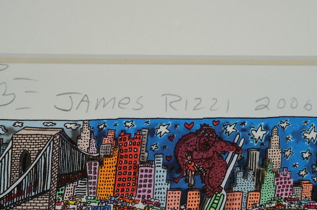 Detail a: James Rizzi 1950 - 2011 New York, Set in Kassette, bestehend aus: 3-D-Litho "New York City-Highway To The Sky" 2006, num. 94/350, mit ...