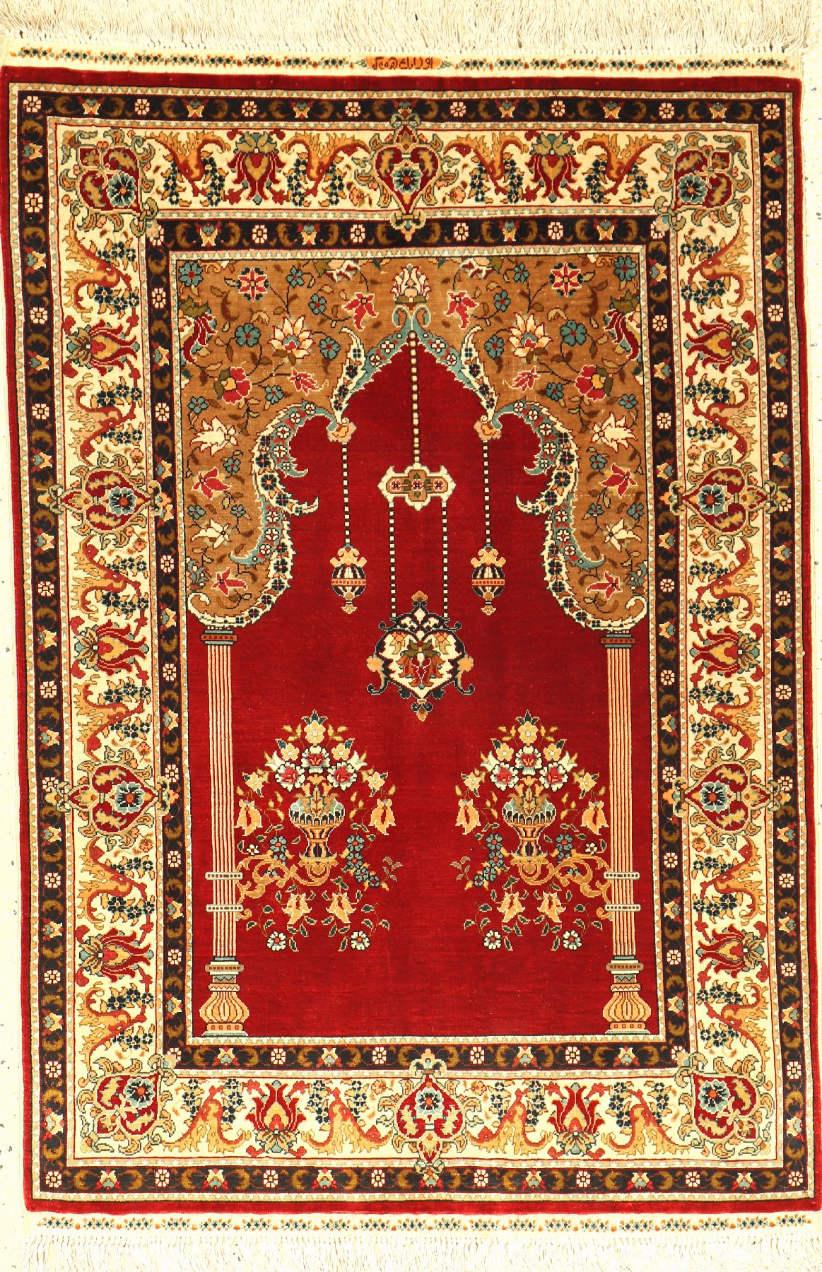 Hereke Seide ´Orake´, Türkei, ca. 40 Jahre,reine Naturseide, ca. 92 x 63 cm, EHZ: 2