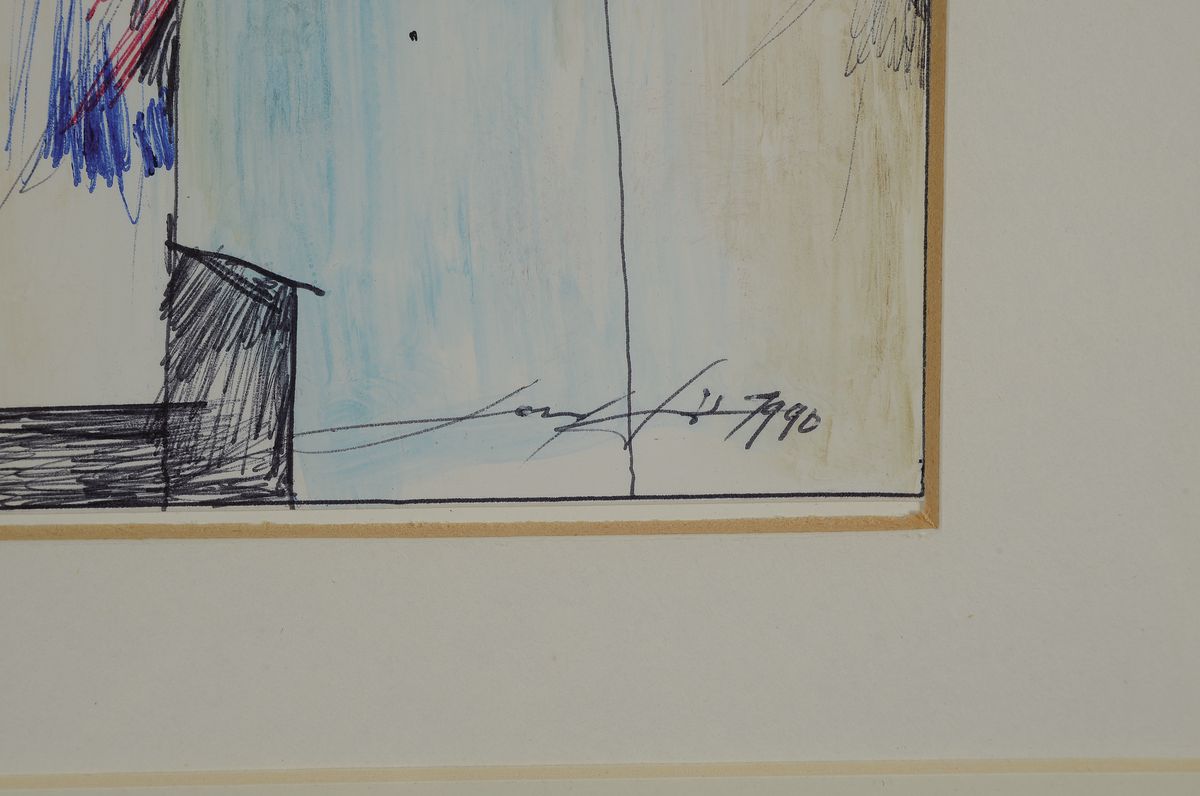Detail e: Gerd Ditz, 1941-2004 Landau/Pfalz, Studium u.a. an der Freien Akademie Mannheim bei Prof. Berger-Bergner, zahlreiche Ausst., hier: drei kleine ...