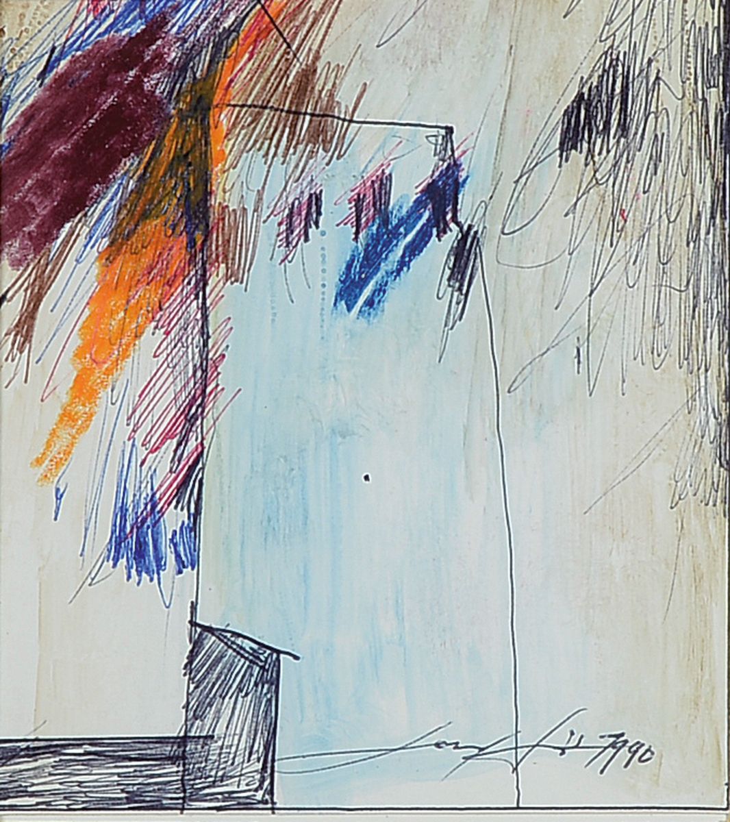 Detail j: Gerd Ditz, 1941-2004 Landau/Pfalz, Studium u.a. an der Freien Akademie Mannheim bei Prof. Berger-Bergner, zahlreiche Ausst., hier: drei kleine ...