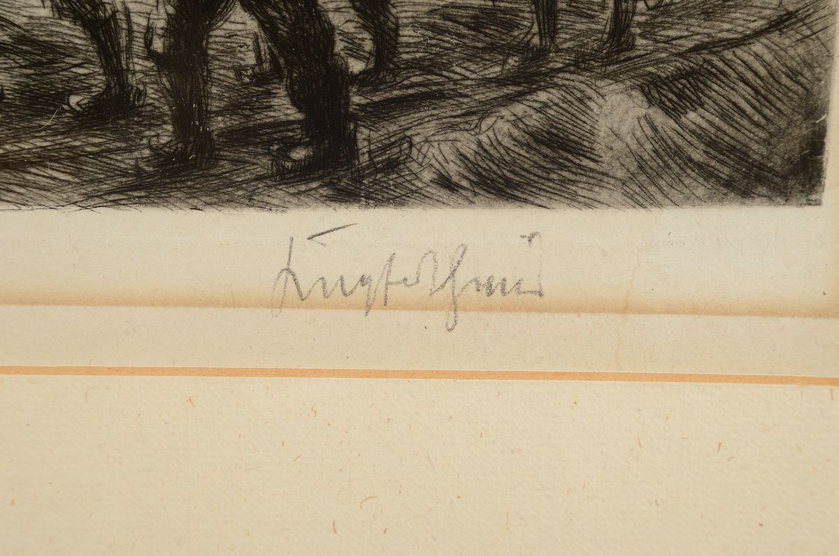 Detail a: Hermann Kupferschmid, 1885 Waldshut-1975 Achern, Studium an der Akademie Karlsruhe bei Schurth, Conz und Ritter, bekannt als Industriemaler, vielfach ...