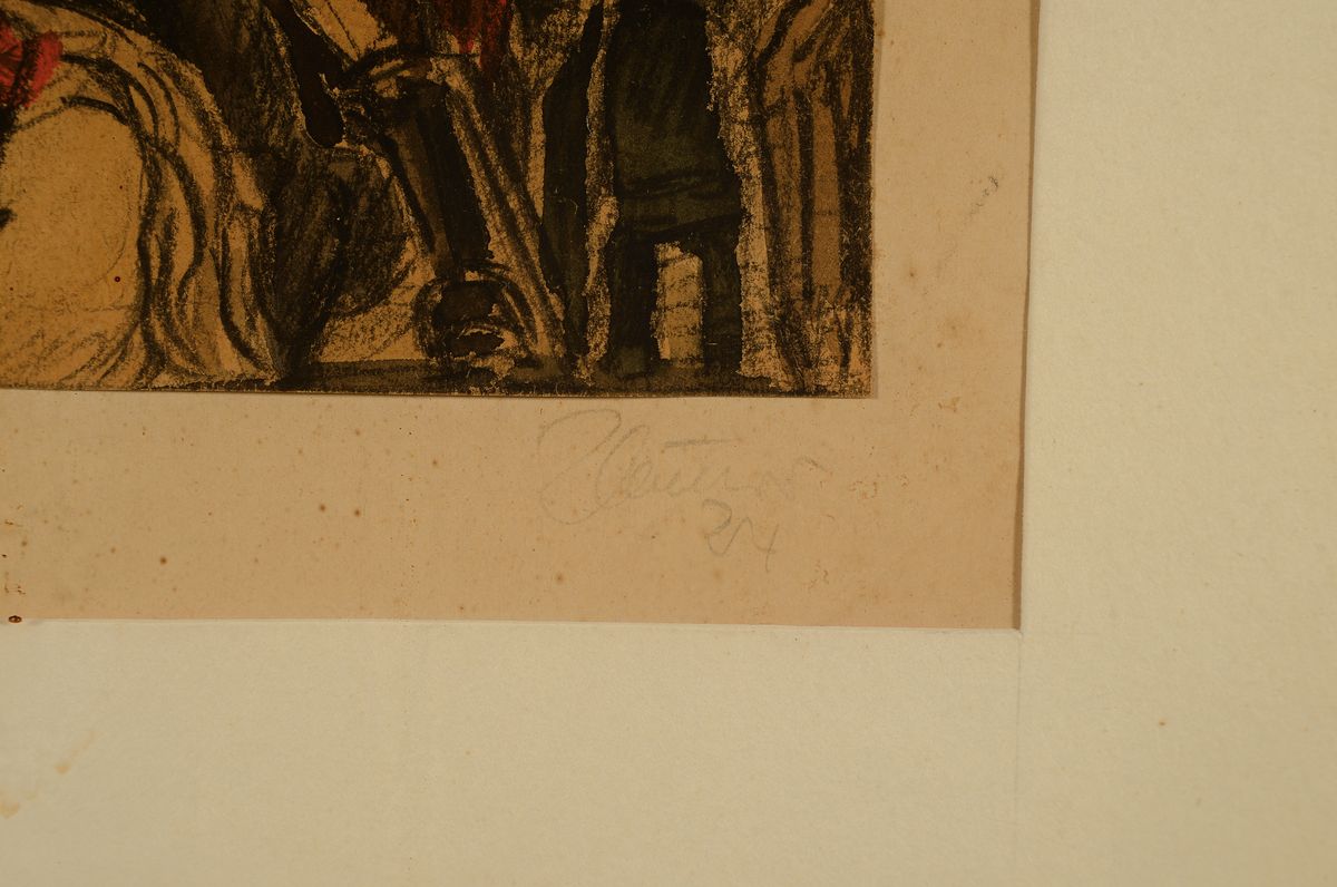 Detail a: Hermann Sauter, 1891 Germersheim-1981 Landau, ... in der Pfalz, Bleistift und Buntstift auf Papier, auf dem PP betitelt, signiert und dat. 24, ca. ...