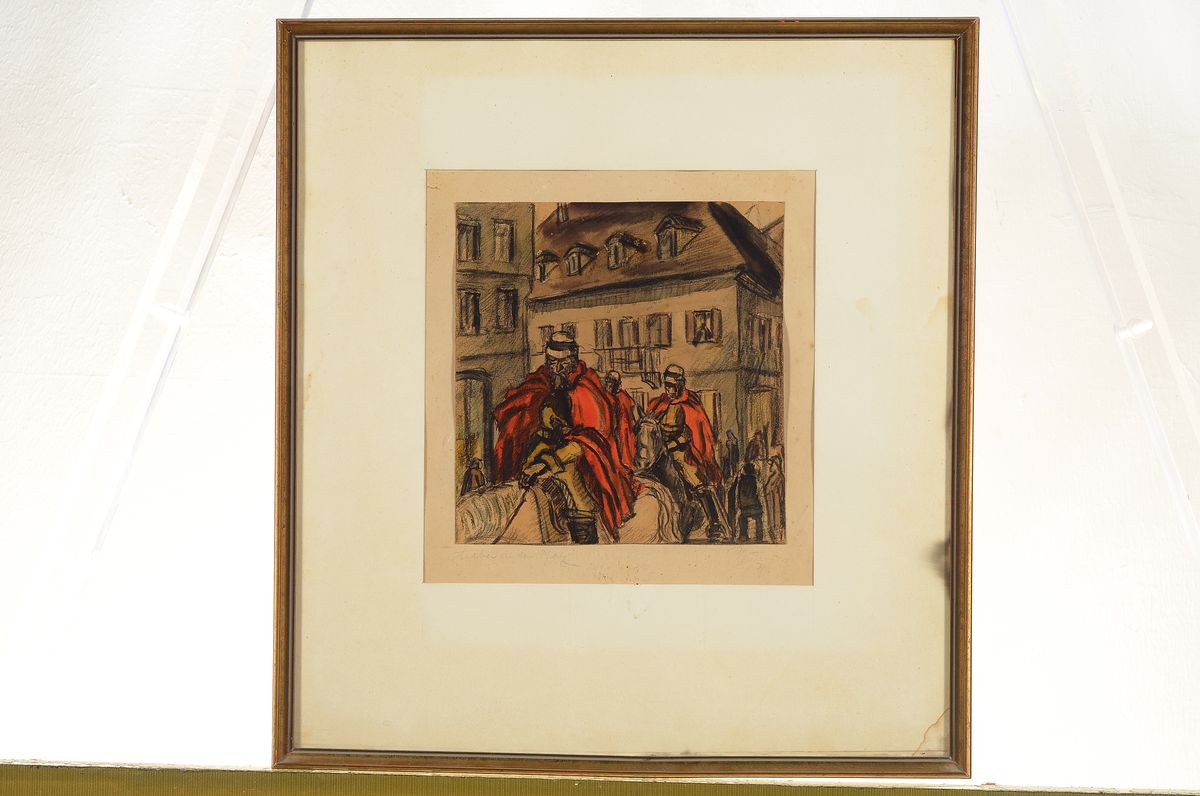 Detail k: Hermann Sauter, 1891 Germersheim-1981 Landau, ... in der Pfalz, Bleistift und Buntstift auf Papier, auf dem PP betitelt, signiert und dat. 24, ca. ...