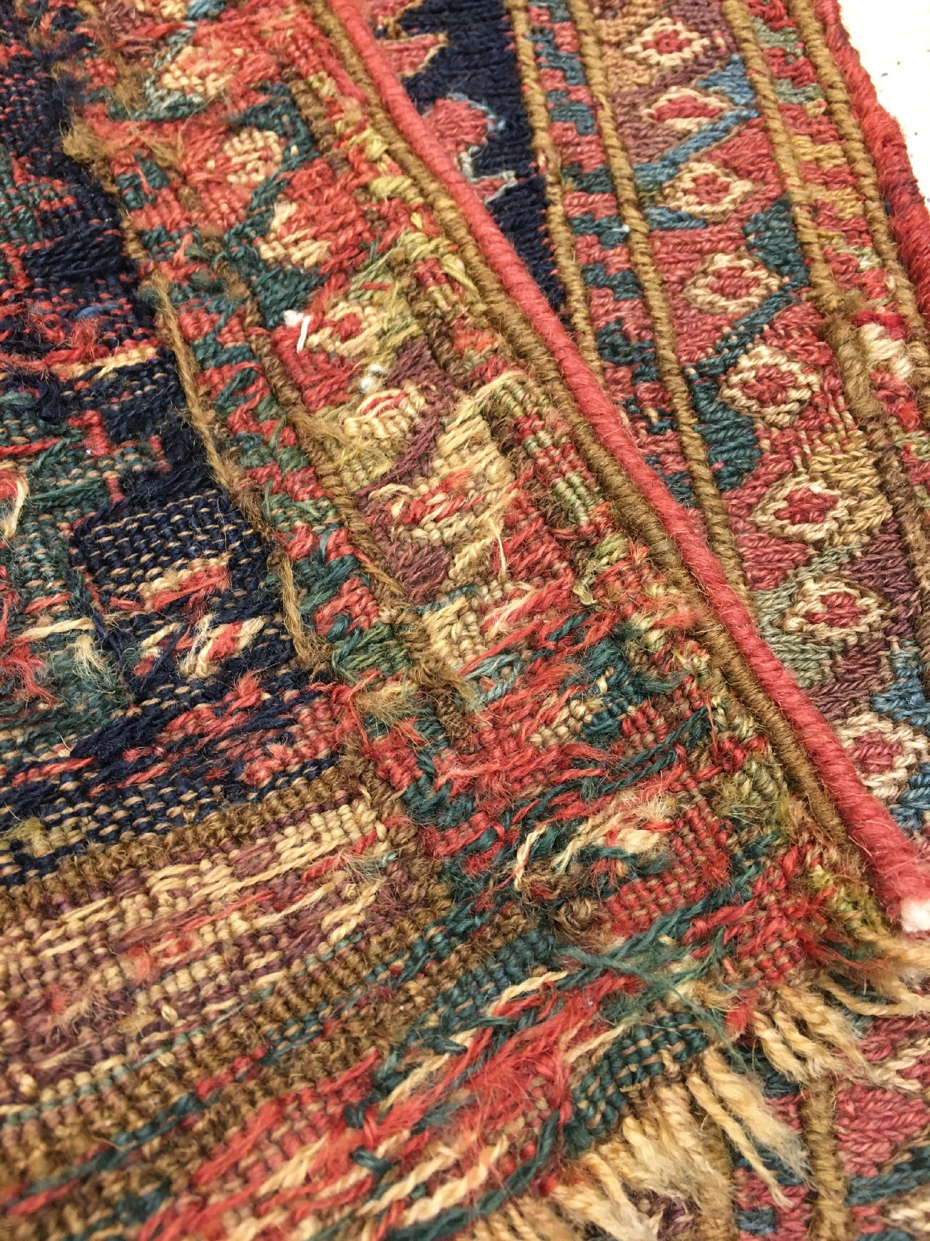 Detail f: Seltene Schahsavan-Sumakh "Chanteh" antik (Lesghi Stern), Nordwestpersien, 19.Jhd., Wolle gewebt auf Wolle. Miniatur-Taschenfront der ...