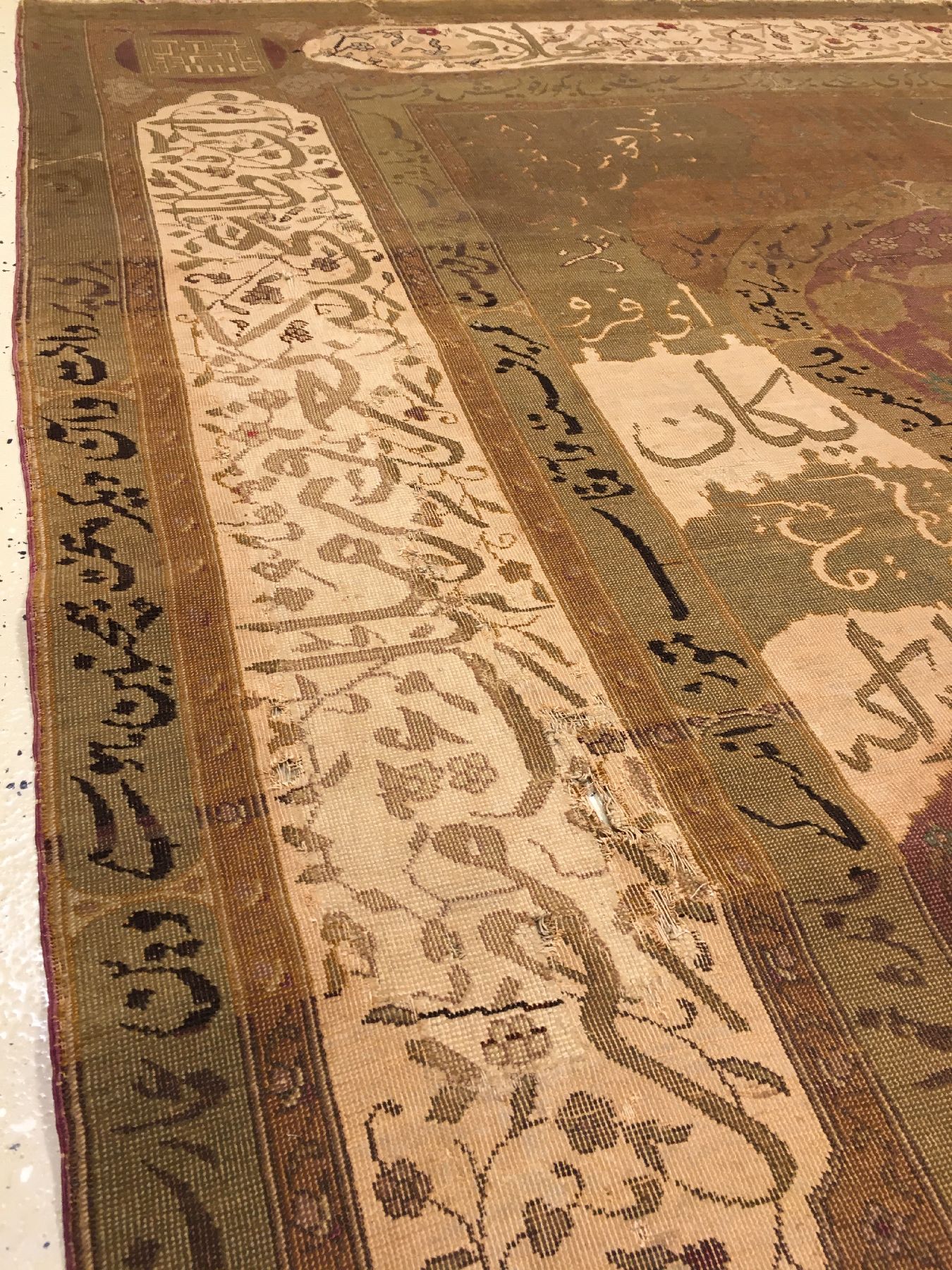 Detail g: Feiner Anatolischer "Gebetsteppich" antik "Part-Silk" (Safavid Prayer Salting-Group Design), Nordwestanatolien Feshane-Region, ...