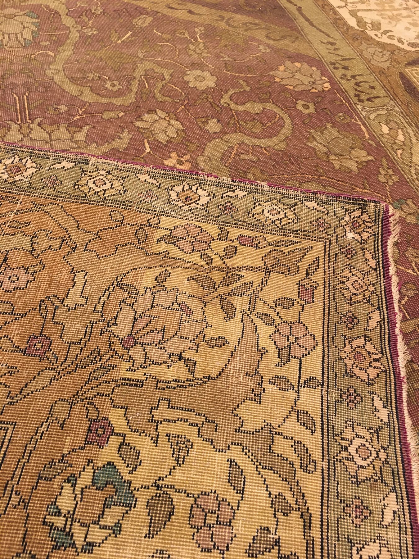 Detail h: Feiner Anatolischer "Gebetsteppich" antik "Part-Silk" (Safavid Prayer Salting-Group Design), Nordwestanatolien Feshane-Region, ...
