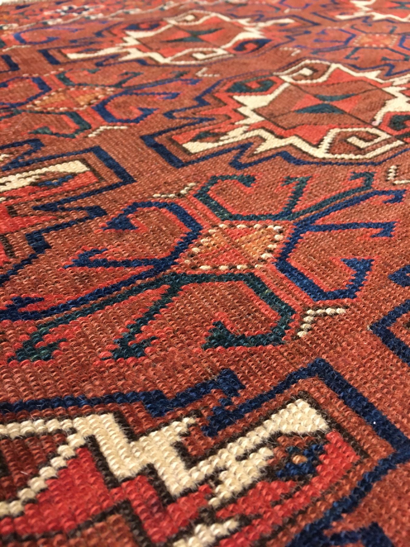 Detail c: Seltener Yomud "Tschowal" antik, Turkmenistan, 19.Jhd., Wolle geknüpft auf Wolle. Rarer Tschowal der Yomuden mit ungewöhnlichen ...