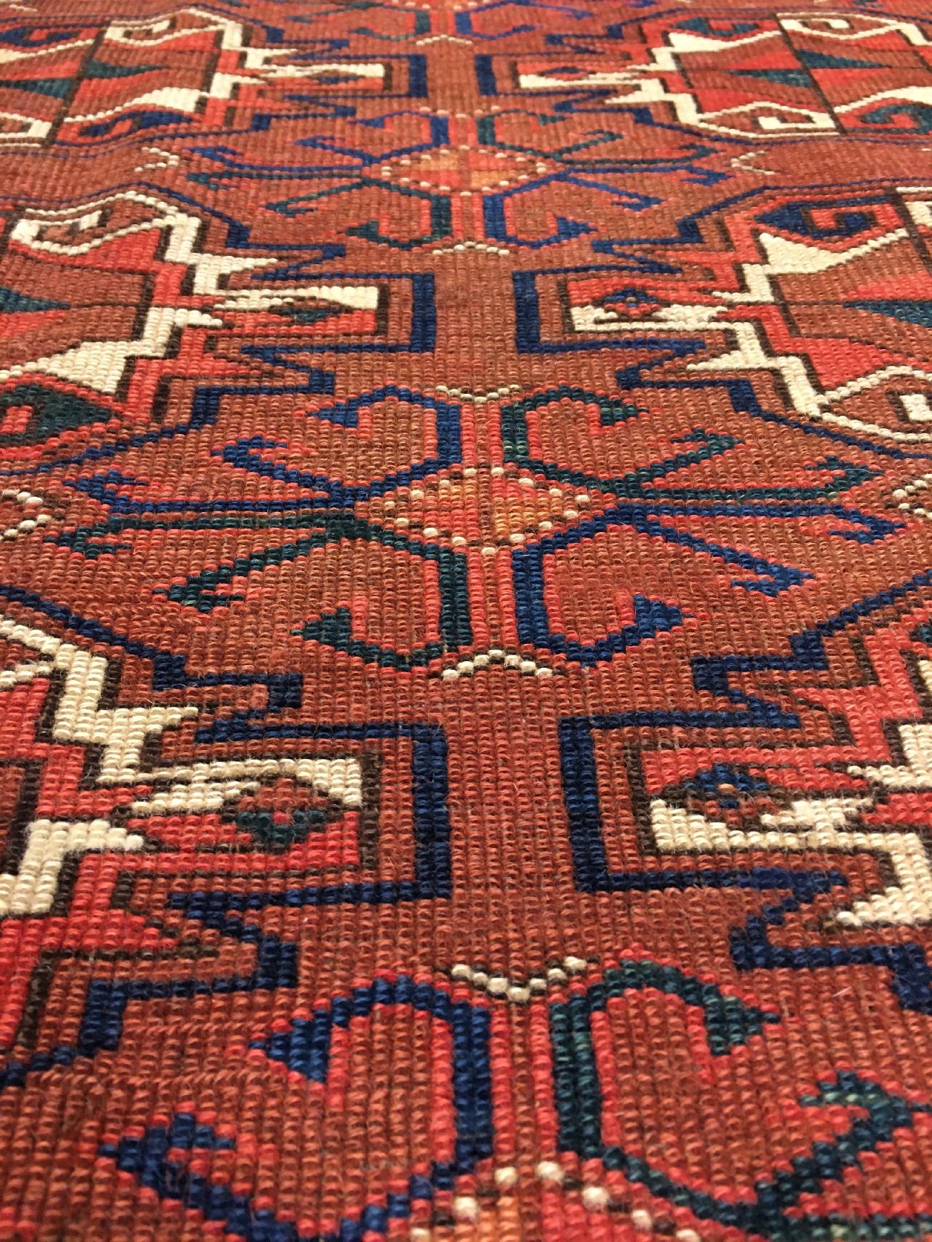 Detail e: Seltener Yomud "Tschowal" antik, Turkmenistan, 19.Jhd., Wolle geknüpft auf Wolle. Rarer Tschowal der Yomuden mit ungewöhnlichen ...