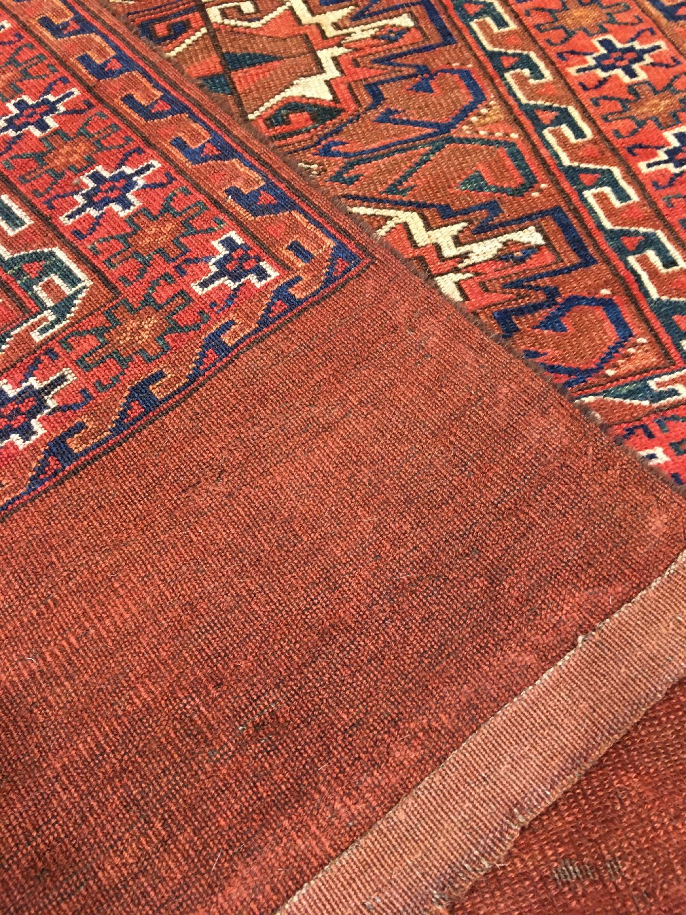 Detail h: Seltener Yomud "Tschowal" antik, Turkmenistan, 19.Jhd., Wolle geknüpft auf Wolle. Rarer Tschowal der Yomuden mit ungewöhnlichen ...
