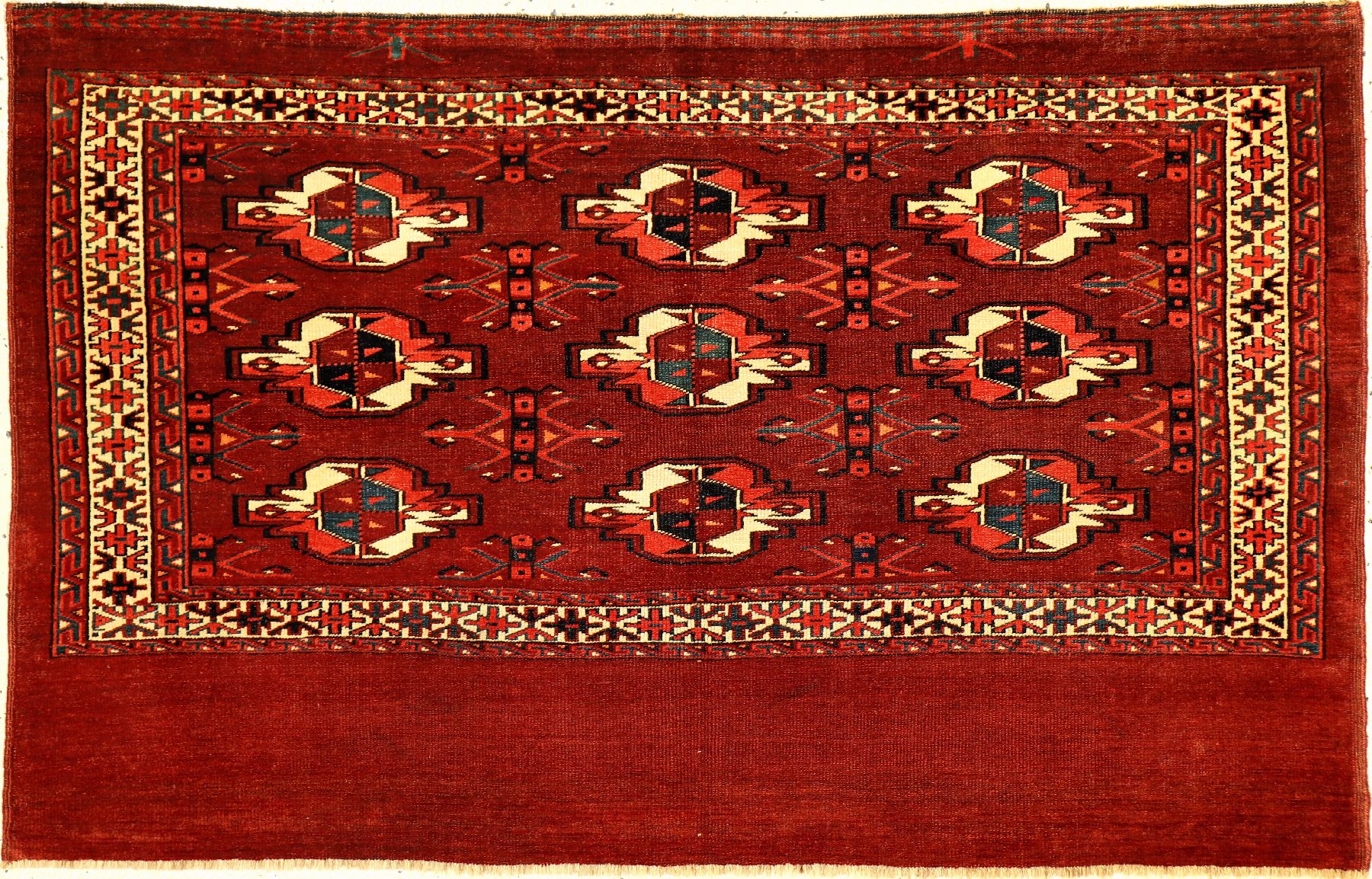 Sehr feiner Yomud "Tschowal" antik, Turkmenistan, Mitte 19.Jhd., Wolle geknüpft auf Wolle. Bemerkenswert feine Zelttasche der Yomuden in ...