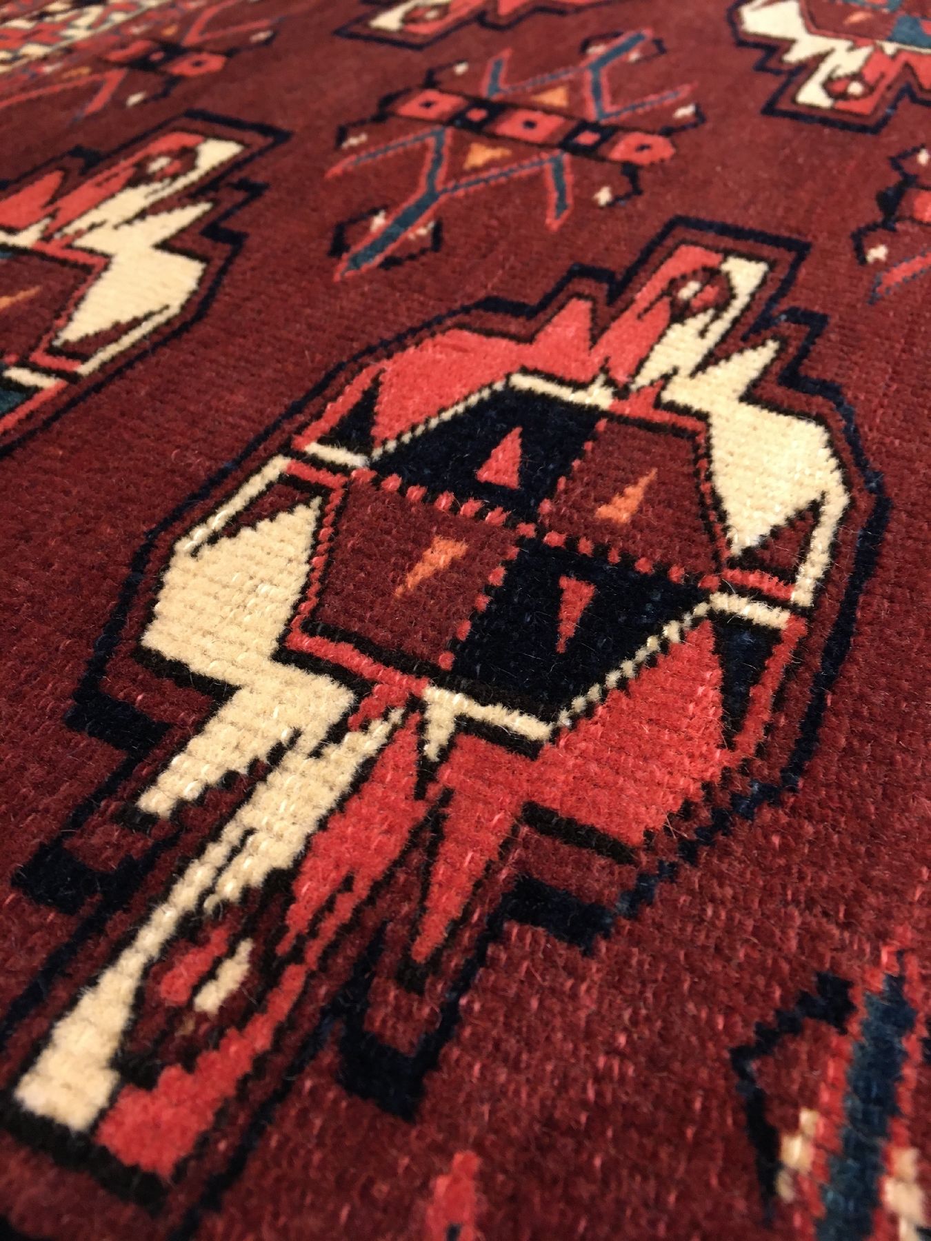 Detail c: Sehr feiner Yomud "Tschowal" antik, Turkmenistan, Mitte 19.Jhd., Wolle geknüpft auf Wolle. Bemerkenswert feine Zelttasche der Yomuden in ...
