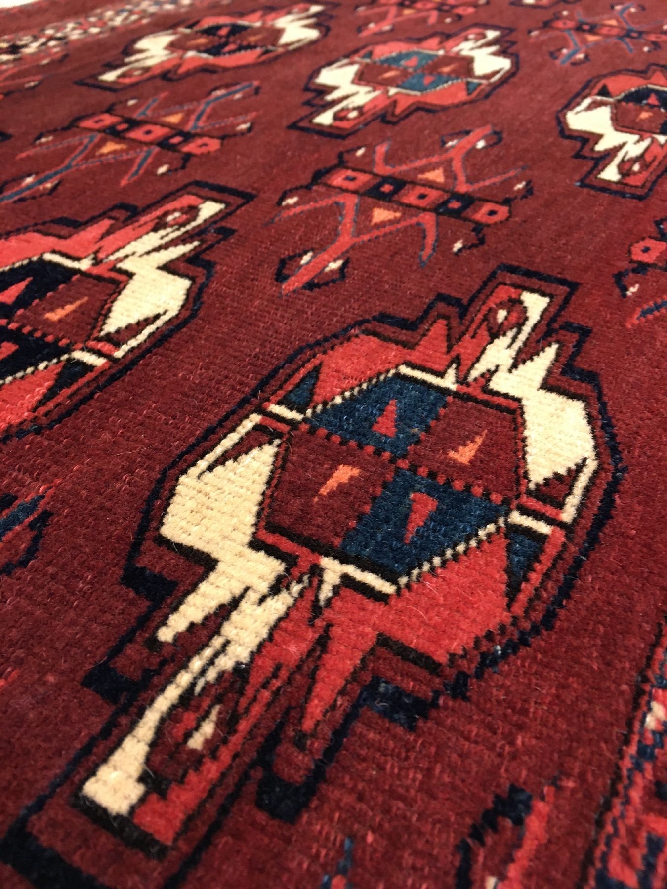 Detail f: Sehr feiner Yomud "Tschowal" antik, Turkmenistan, Mitte 19.Jhd., Wolle geknüpft auf Wolle. Bemerkenswert feine Zelttasche der Yomuden in ...