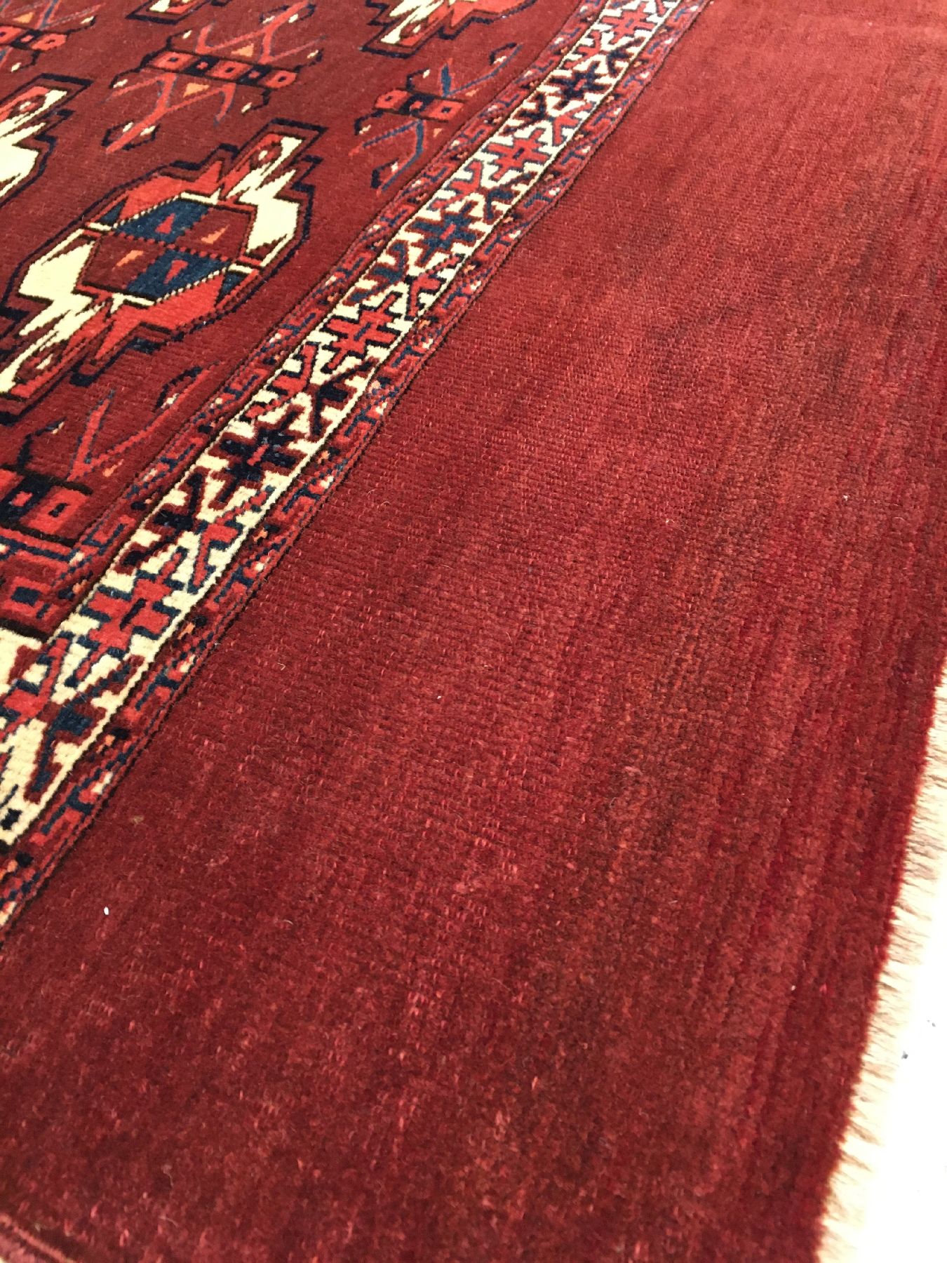 Detail g: Sehr feiner Yomud "Tschowal" antik, Turkmenistan, Mitte 19.Jhd., Wolle geknüpft auf Wolle. Bemerkenswert feine Zelttasche der Yomuden in ...