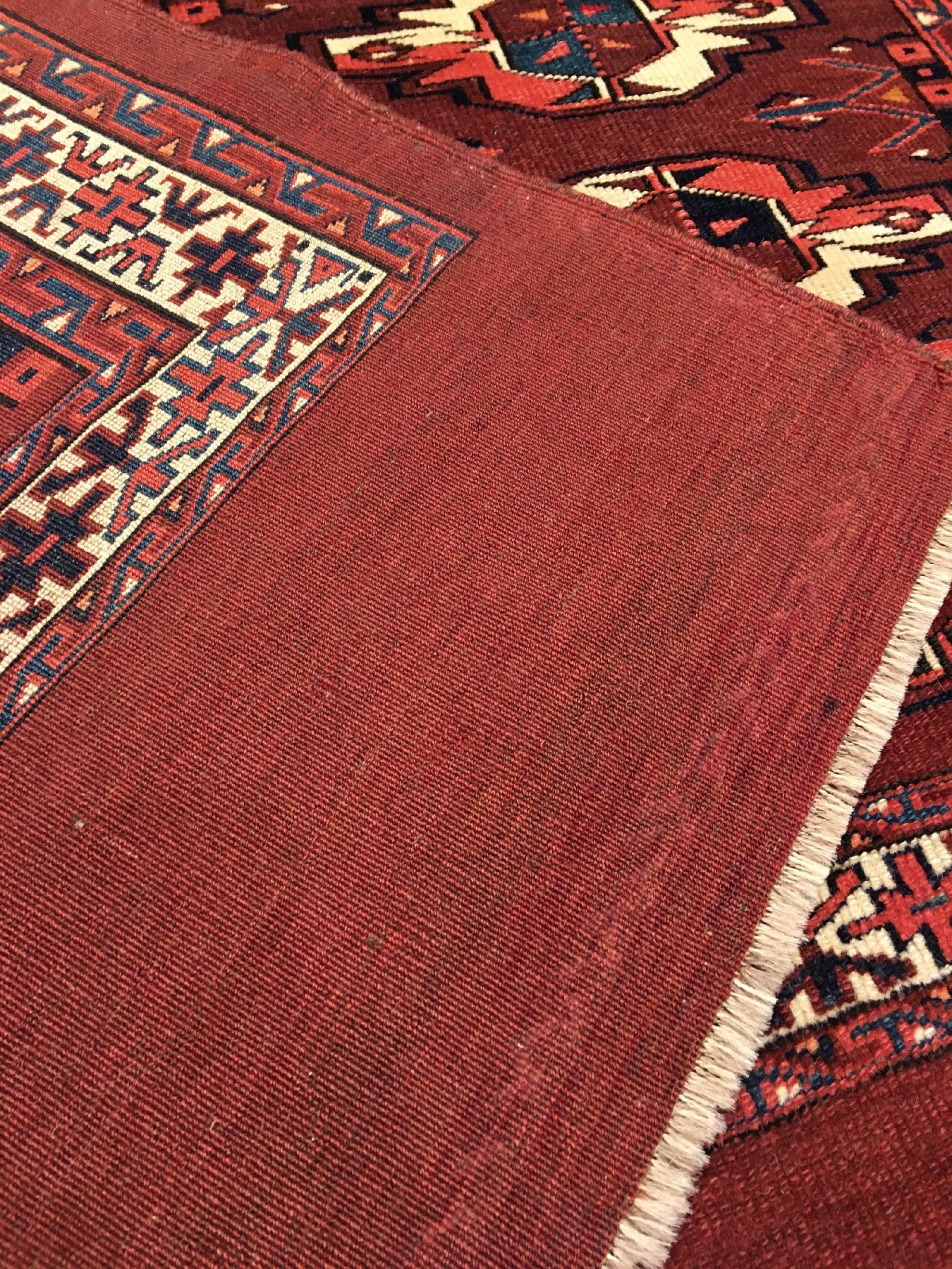 Detail h: Sehr feiner Yomud "Tschowal" antik, Turkmenistan, Mitte 19.Jhd., Wolle geknüpft auf Wolle. Bemerkenswert feine Zelttasche der Yomuden in ...