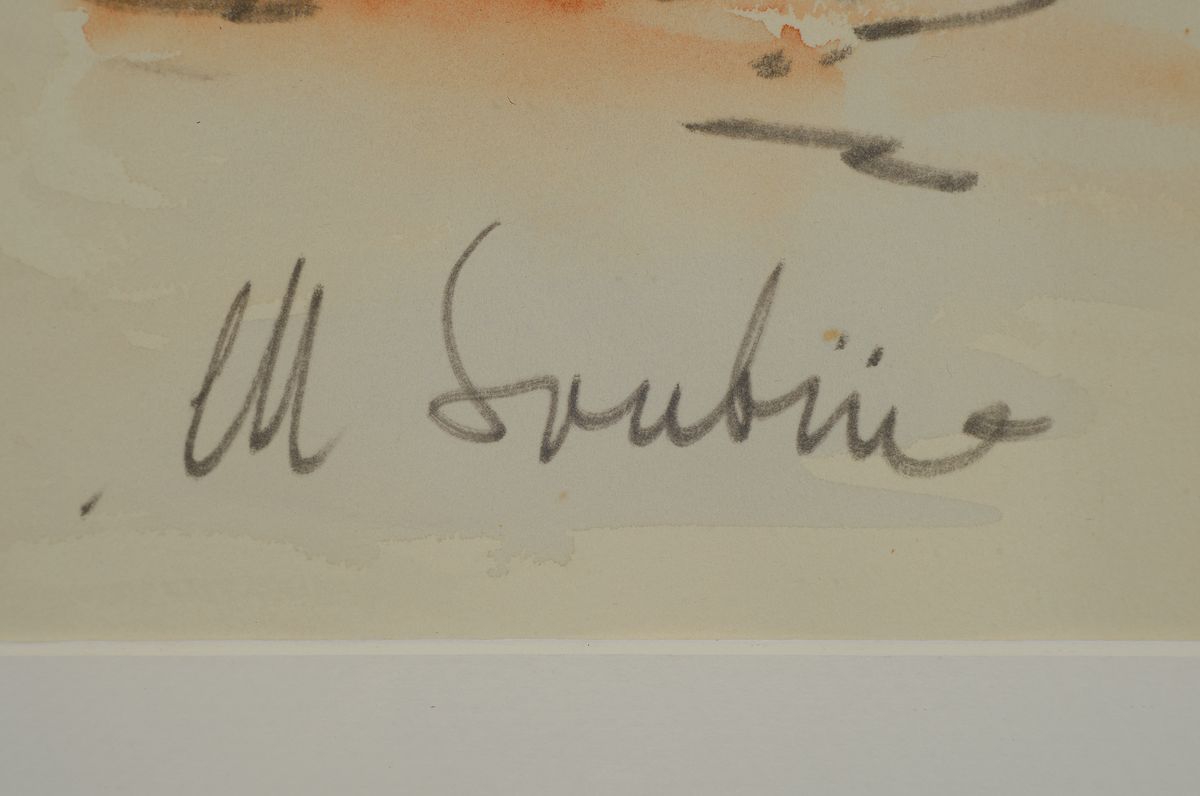 Detail a: Michel Soutine, 1914-1986, Pariser Straßenszene mit Personen, Tusche und Aquarell auf Papier, rechts unten signiert, ca. 49x38cm, PP, u.Gl., R. ca. ...
