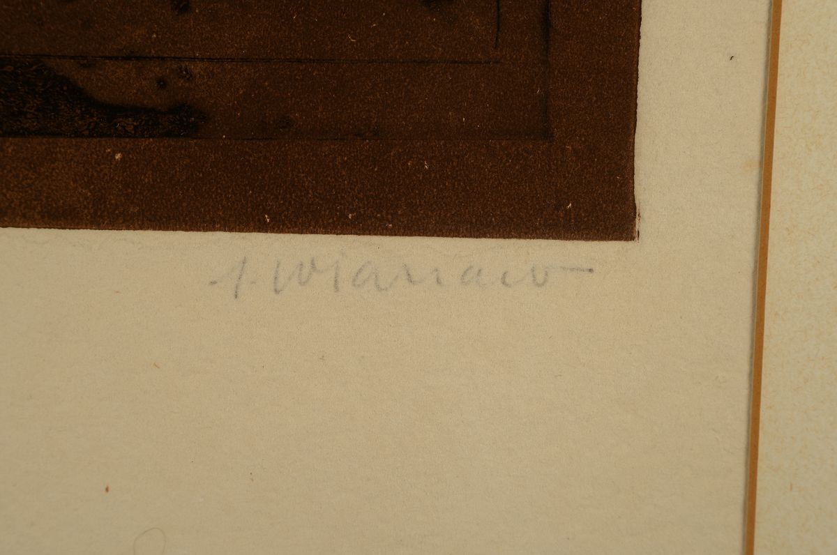 Detail a: James Coignard, 1925 Tours-2008 Mougins, 2 Carborundum-Aquatintas mit Prägedruck, Composition moderne avec figure, signiert und num. 23/75, ca. ...