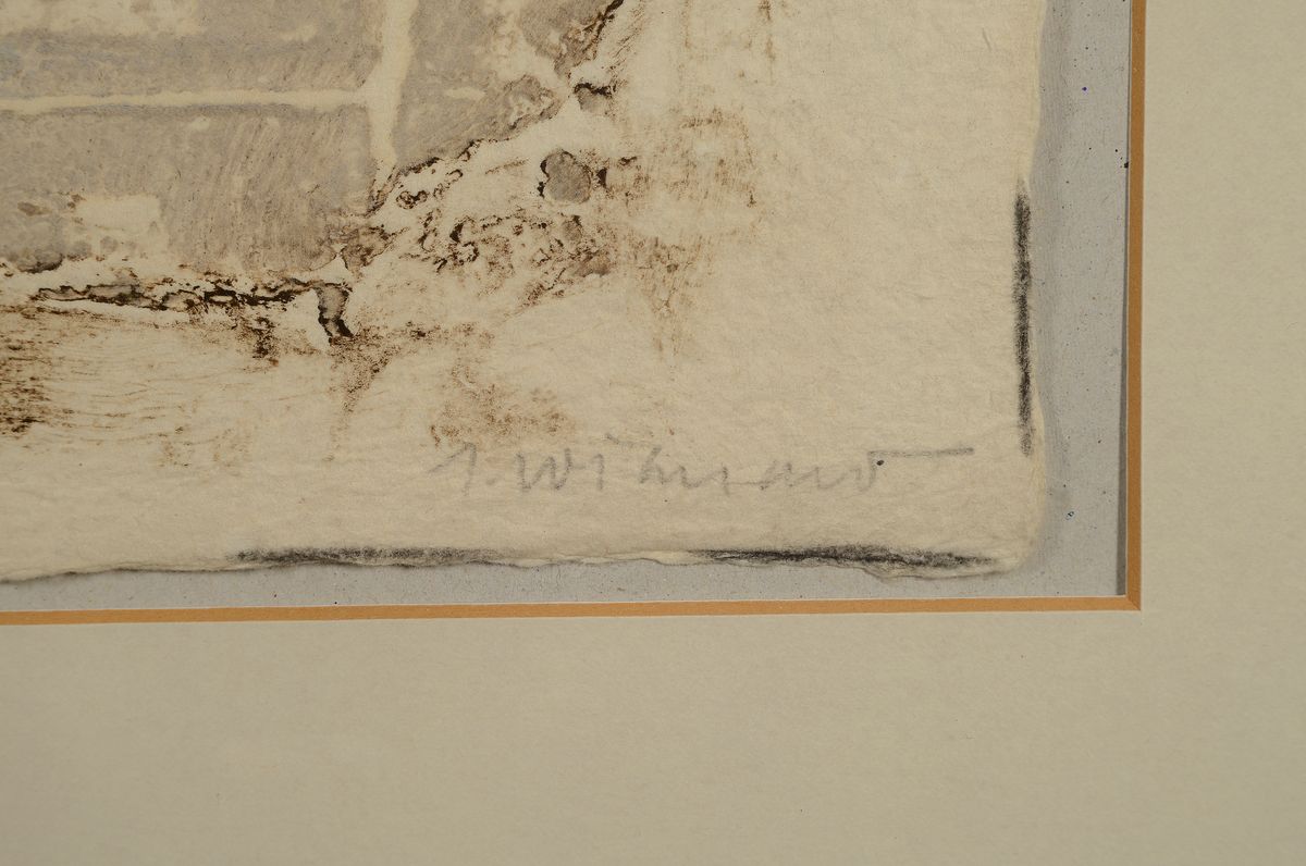 Detail c: James Coignard, 1925 Tours-2008 Mougins, 2 Carborundum-Aquatintas mit Prägedruck, Composition moderne avec figure, signiert und num. 23/75, ca. ...