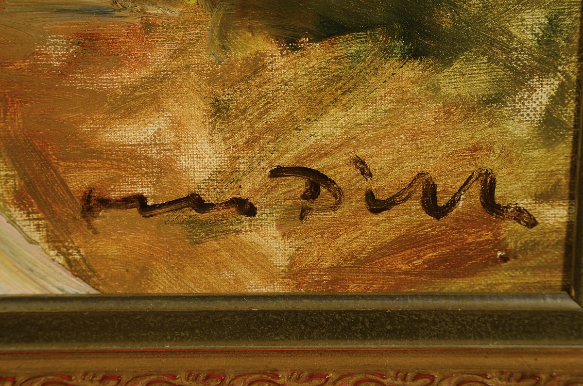 Detail a: Otto Dill, 1884 Neustadt/Wstr.-1957 Bad Dürkheim, Kopf eines Fuchshengstes, Öl/Lwd, rechts unten signiert, rückseitig zwei Ausstellungsetiketten ...