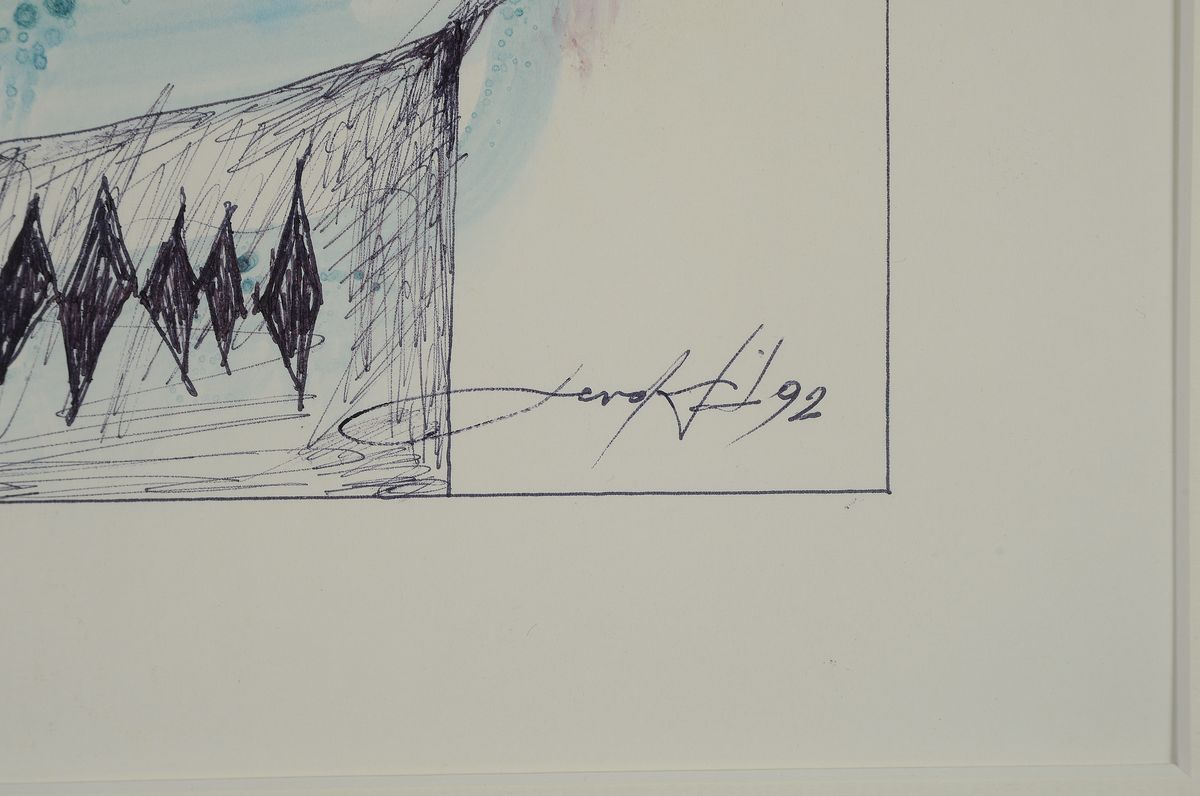 Detail i: Gerd Ditz, 1941-2004 Landau/Pfalz, Studium u.a. an der Freien Akademie Mannheim bei Prof. Berger-Bergner, zahlreiche Ausst., hier: 2 ...