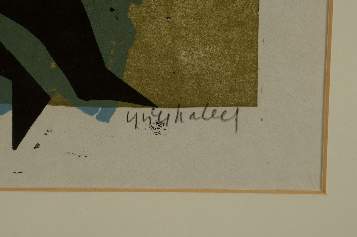 Detail a: HAP Grieshaber, 1909-1981, Paar, Farbholzschnitt von 1963, handsign., num. 29/130, ca. 33x23cm, PP, u.Gl., R. ca. 64x54cm, WVZ Fürst 63/27