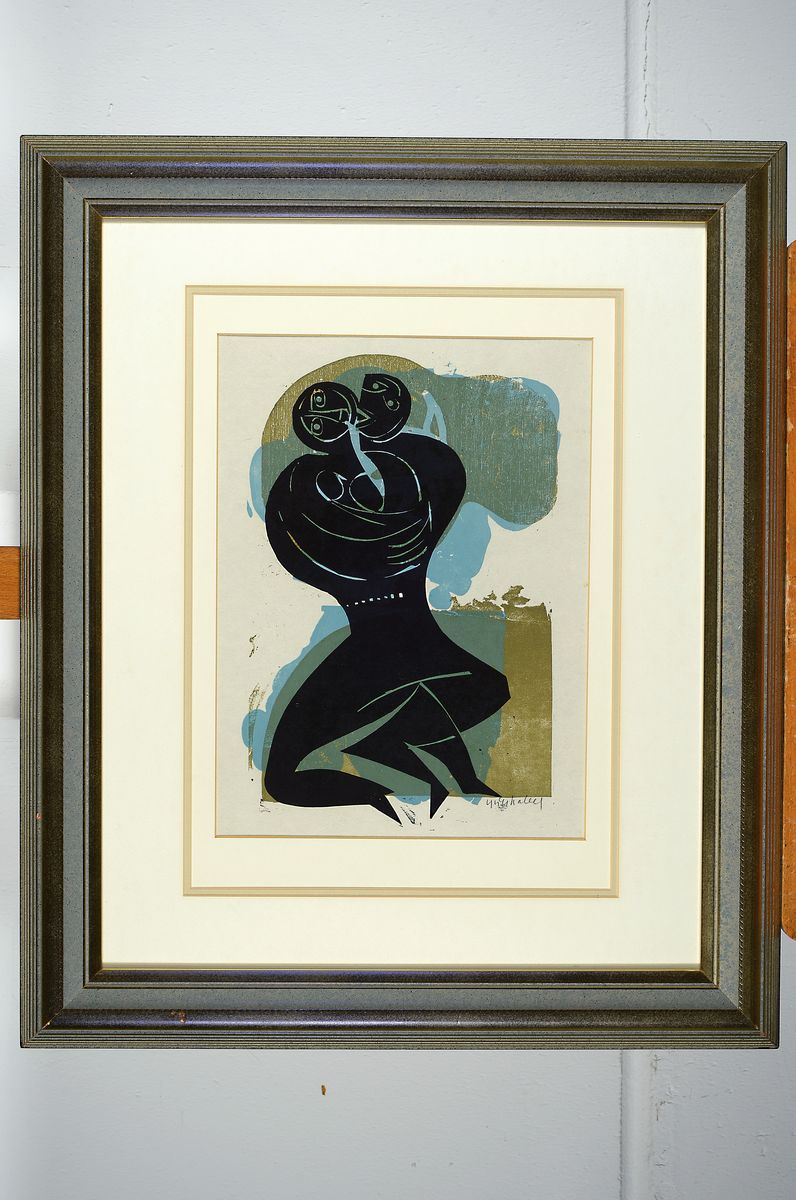 Detail k: HAP Grieshaber, 1909-1981, Paar, Farbholzschnitt von 1963, handsign., num. 29/130, ca. 33x23cm, PP, u.Gl., R. ca. 64x54cm, WVZ Fürst 63/27