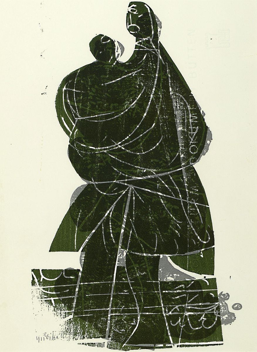 HAP Grieshaber, 1909-1981, Christophorus, Farbholzschnitt von 1969, handsigniert, ca. 38x22cm, PP, u.Gl., R. ca.58x48cm, WVZ Fürst Nr. 69/91