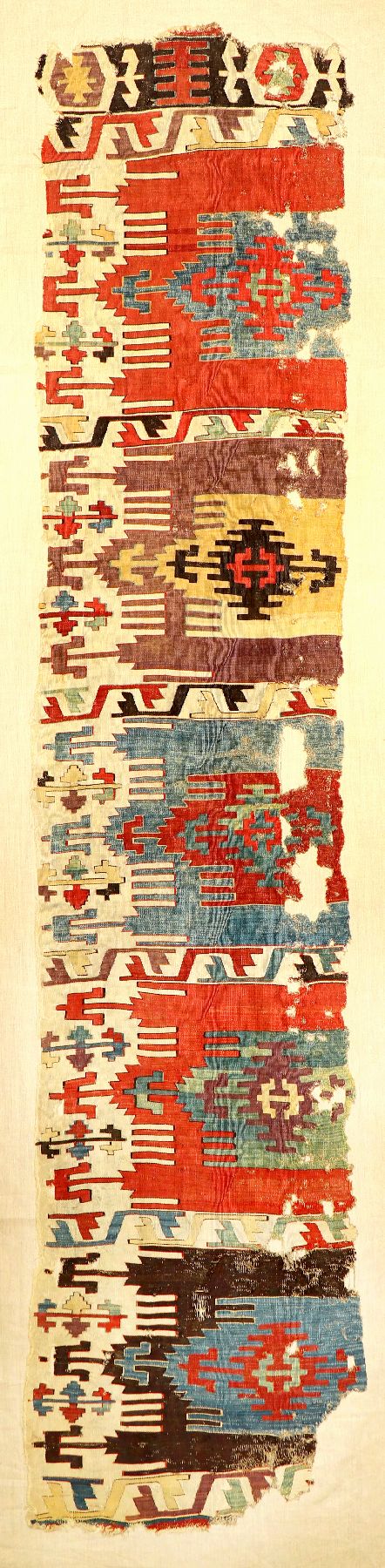 Früher zentralanatolischer "Saf-Gebetskelim" antik "Fragment" (Publiziert), Zentralanatolien Konya-Region, 17/18.Jhd., Wolle ...