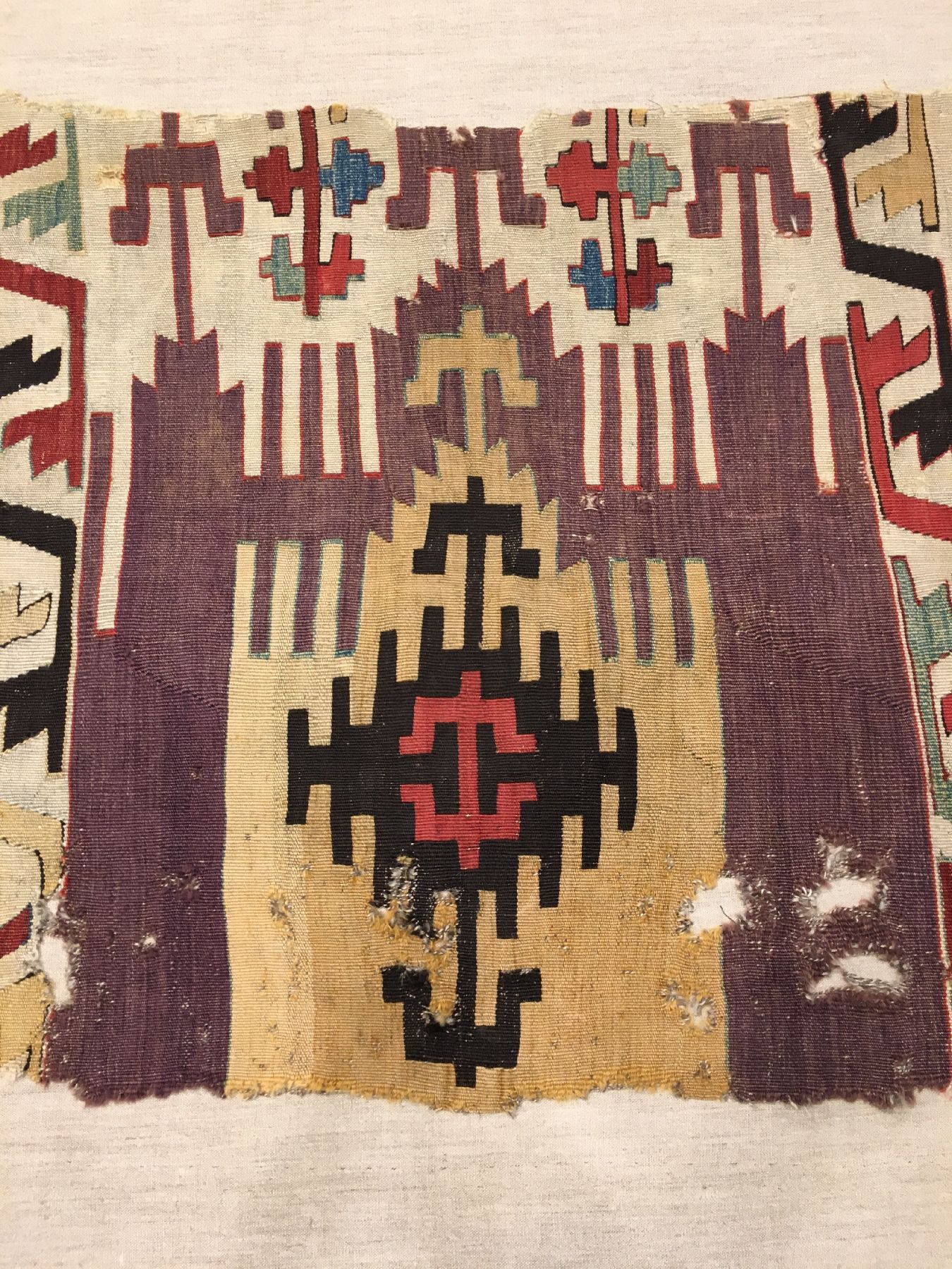 Detail e: Früher zentralanatolischer "Saf-Gebetskelim" antik "Fragment" (Publiziert), Zentralanatolien Konya-Region, 17/18.Jhd., Wolle ...