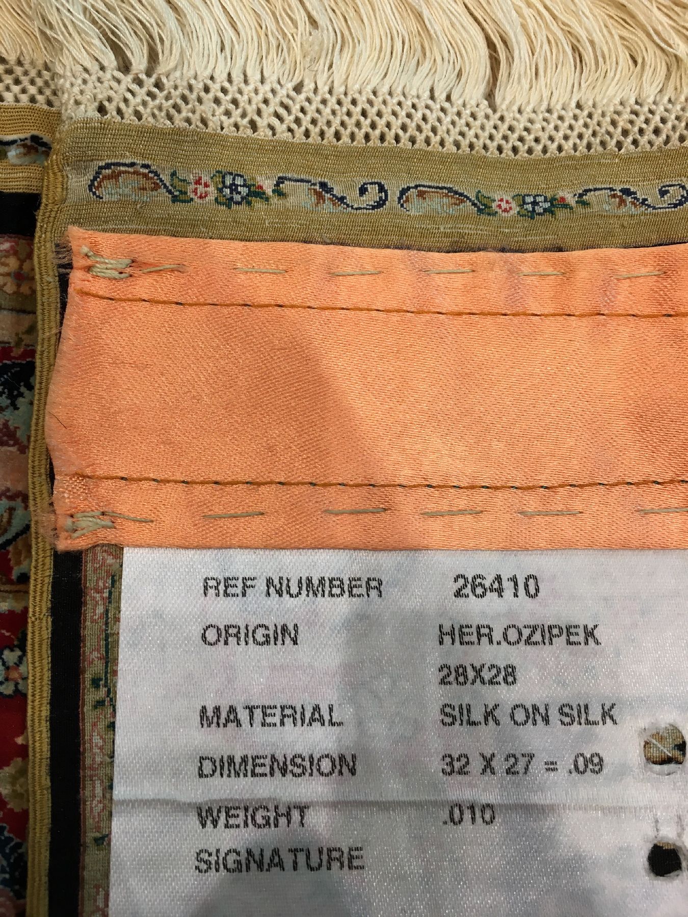 Detail g: Extrem feiner Seiden Hereke "Özipek" (Signiert) "28x28 Knüpfung" 7,8 Mio. Knoten per Quadratmeter, Türkei, um 1980, reine ...