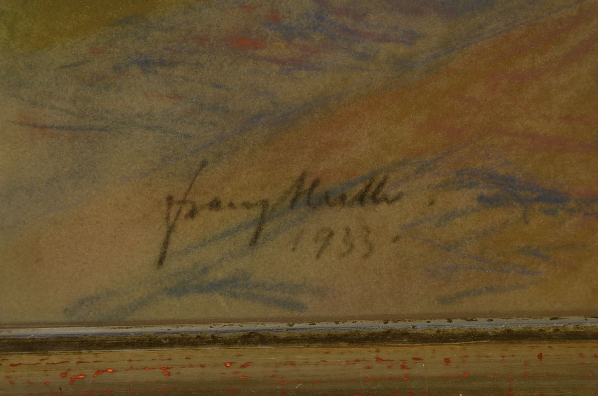 Detail a: Franz Huth,1876 Pößneck - 1970 Weimar, Ausbildung u. Wirken als Porzellan- u. Glasmaler, nach frühem Wirken in der Aquarellmalerei ab 1922 vor ...