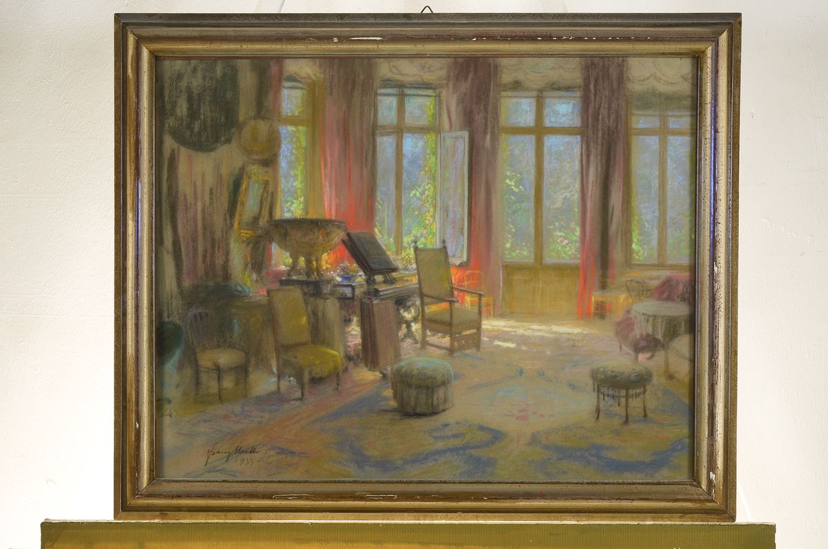 Detail k: Franz Huth,1876 Pößneck - 1970 Weimar, Ausbildung u. Wirken als Porzellan- u. Glasmaler, nach frühem Wirken in der Aquarellmalerei ab 1922 vor ...