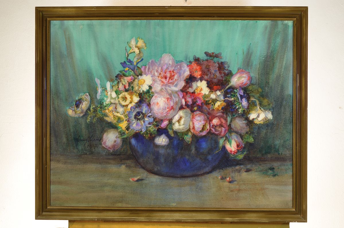 Detail k: Franz Huth, 1876 Pößneck - 1970 Weimar, Ausbildung u. Wirken als Porzellan- u. Glasmaler, nach frühem Wirken in der Aquarellmalerei ab 1922 vor ...