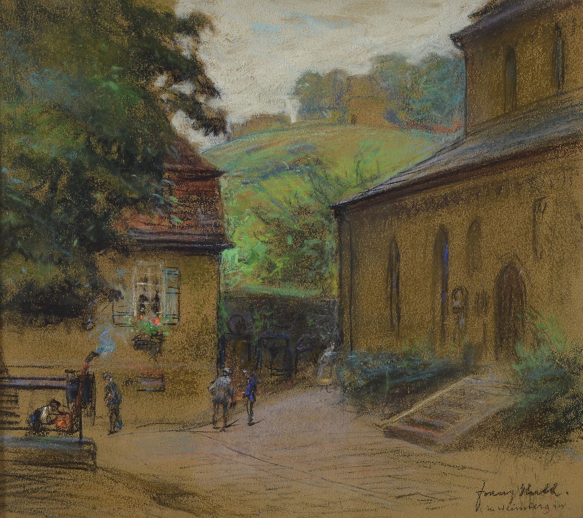 Franz Huth, 1876 Pößnack - 1970 Weimar, Ausbildung u. Wirken als Porzellan- u. Glasmaler, nach frühem Wirken in der Aquarellmalerei ab 1922 vor ...