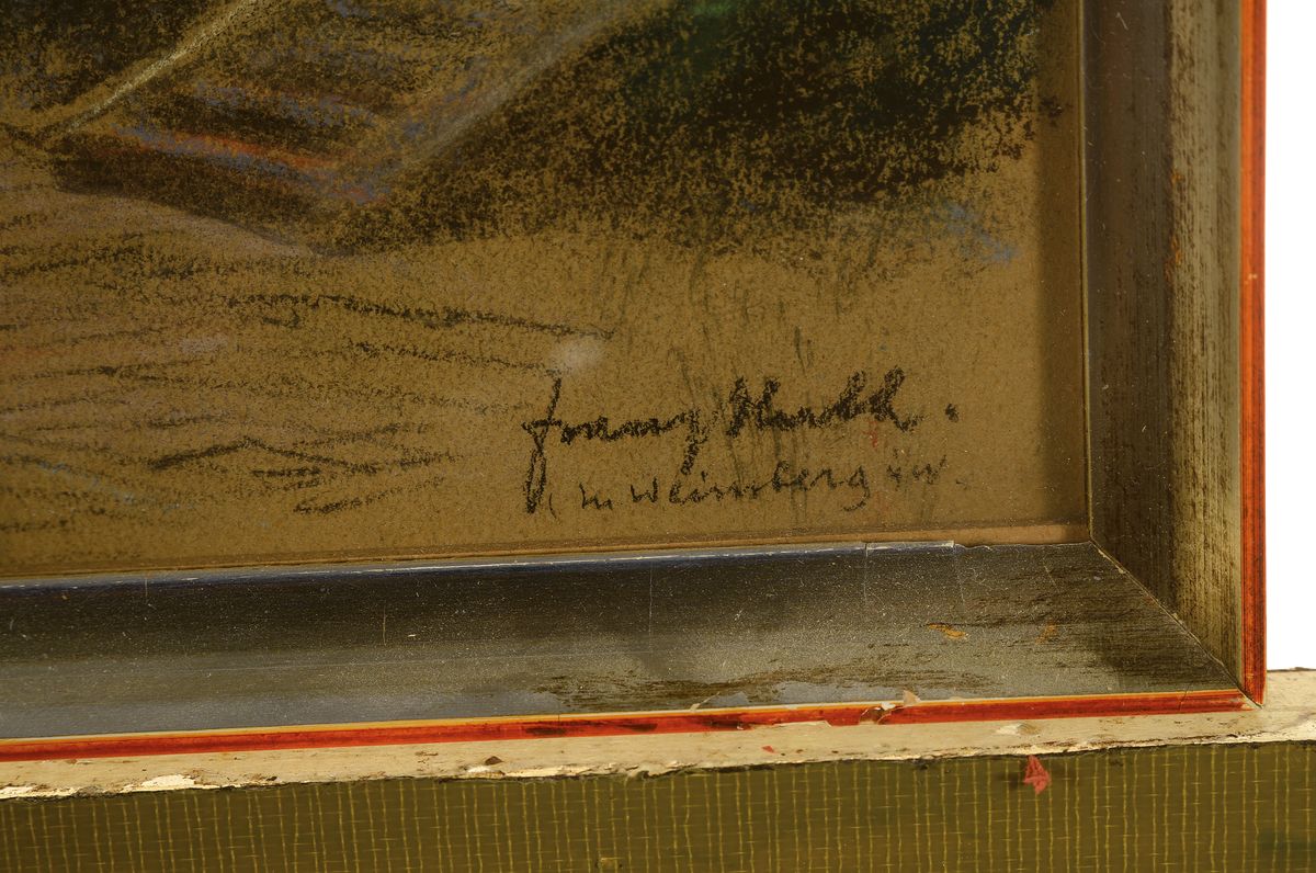 Detail a: Franz Huth, 1876 Pößnack - 1970 Weimar, Ausbildung u. Wirken als Porzellan- u. Glasmaler, nach frühem Wirken in der Aquarellmalerei ab 1922 vor ...