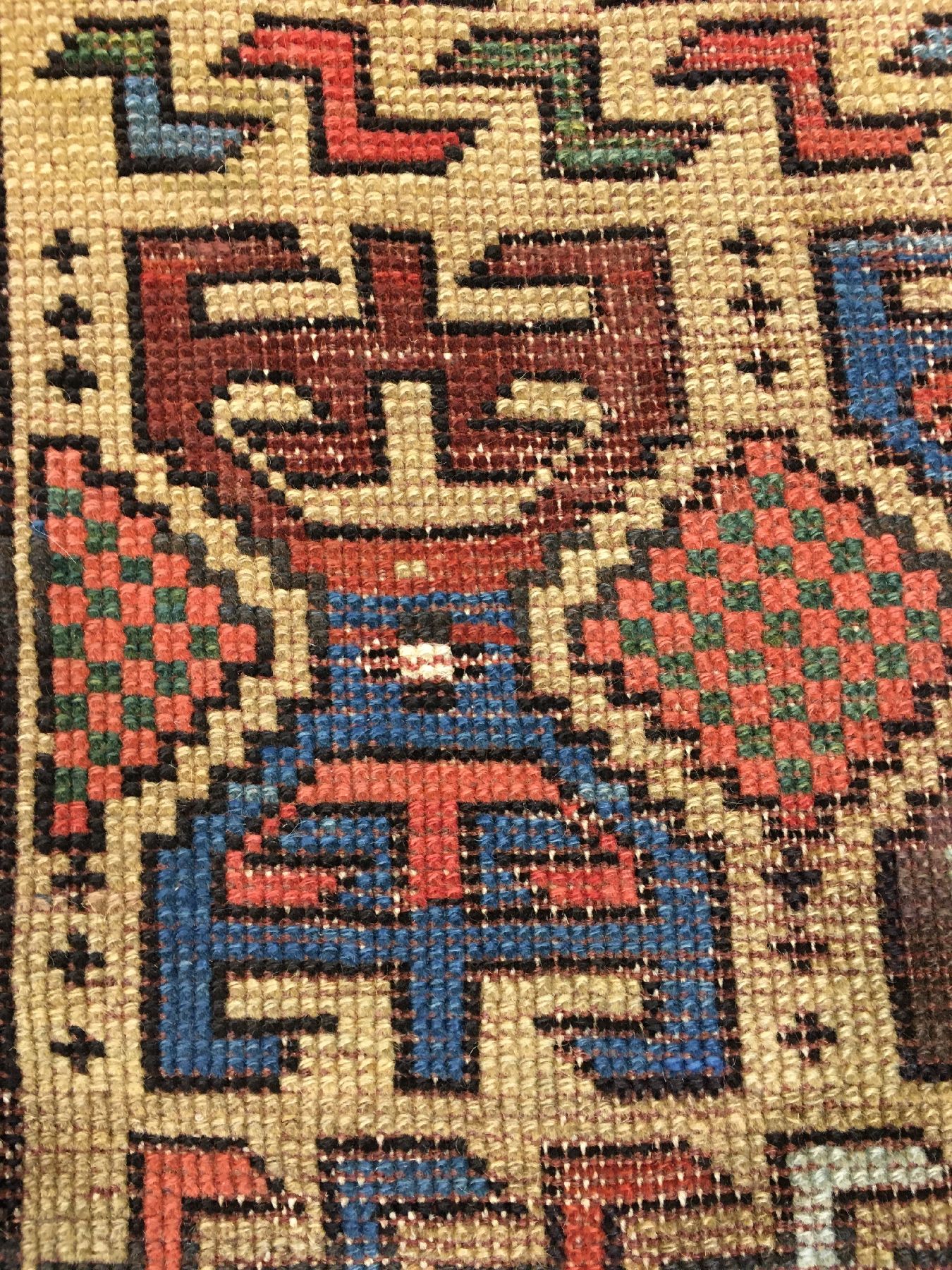 Detail f: Seltener Sileh "Teppich" antik, Südkaukasus Karabagh-Gebiet, Ende 19.Jhd., Wolle geknüpft auf Wolle. Kleinformatiger Sileh Karabagh mit ...