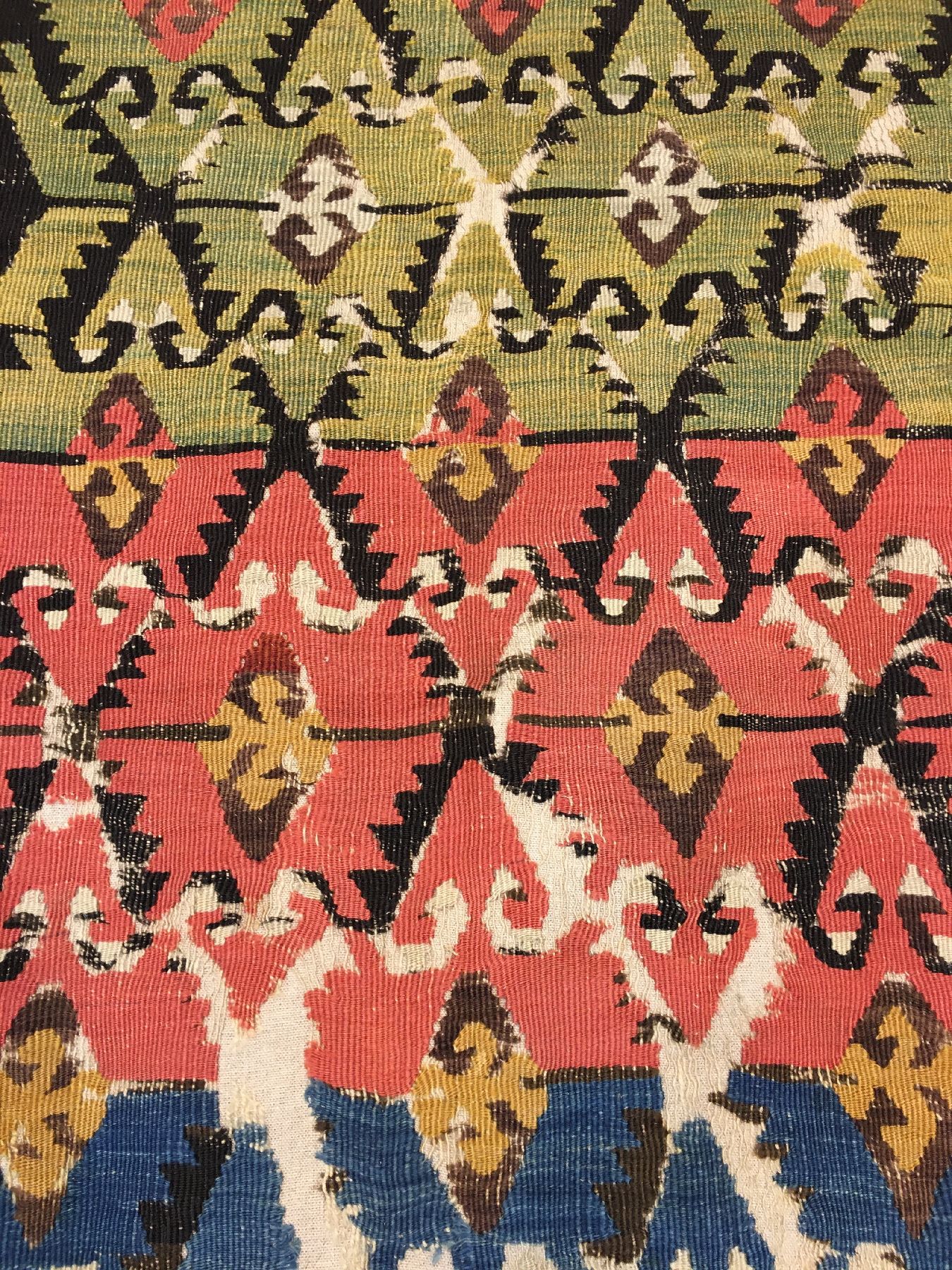 Detail d: Früher Konya "Kelim" antik, Zentralanatolien, Mitte 19.Jhd., Wolle gewebt auf Wolle. Kleinformatiger Kelim aus der Konya Region mit ...