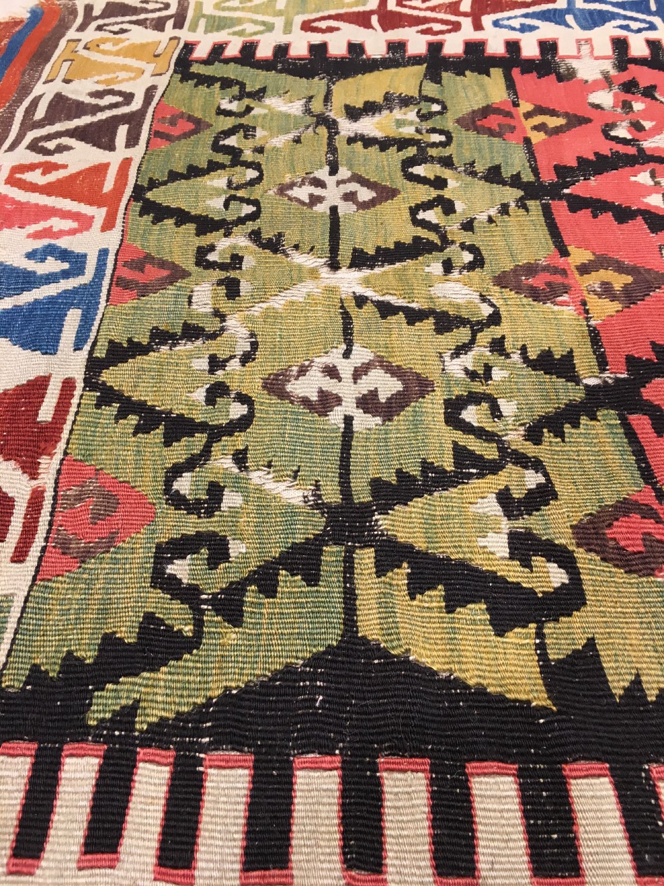 Detail e: Früher Konya "Kelim" antik, Zentralanatolien, Mitte 19.Jhd., Wolle gewebt auf Wolle. Kleinformatiger Kelim aus der Konya Region mit ...